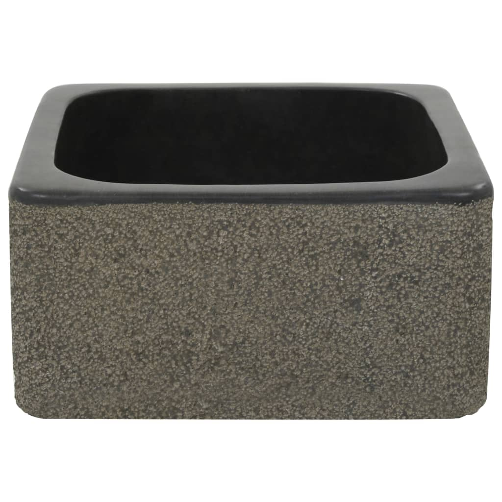 vidaXL Sink 11.8"x11.8"x5.9" Riverstone Black