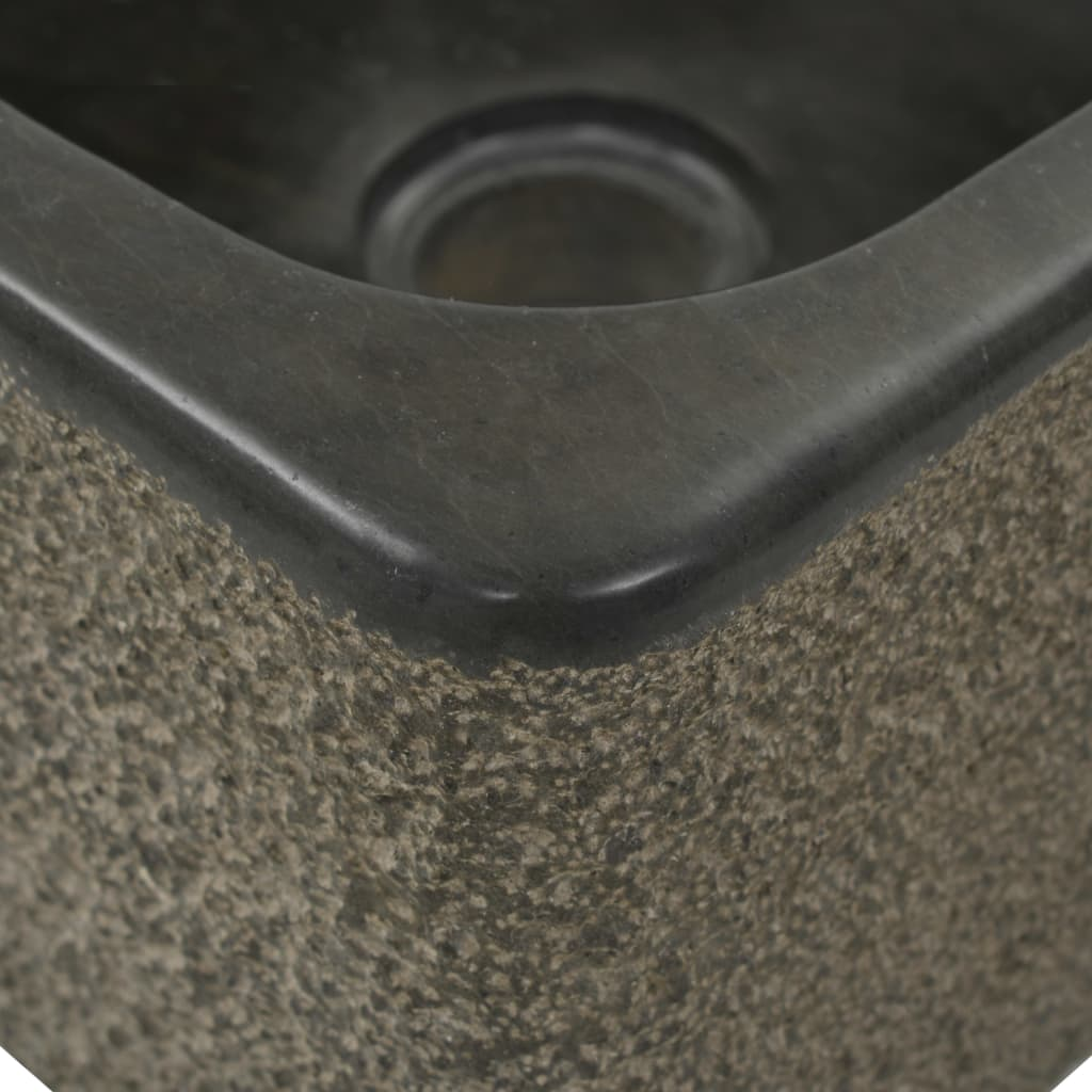 vidaXL Sink 11.8"x11.8"x5.9" Riverstone Black