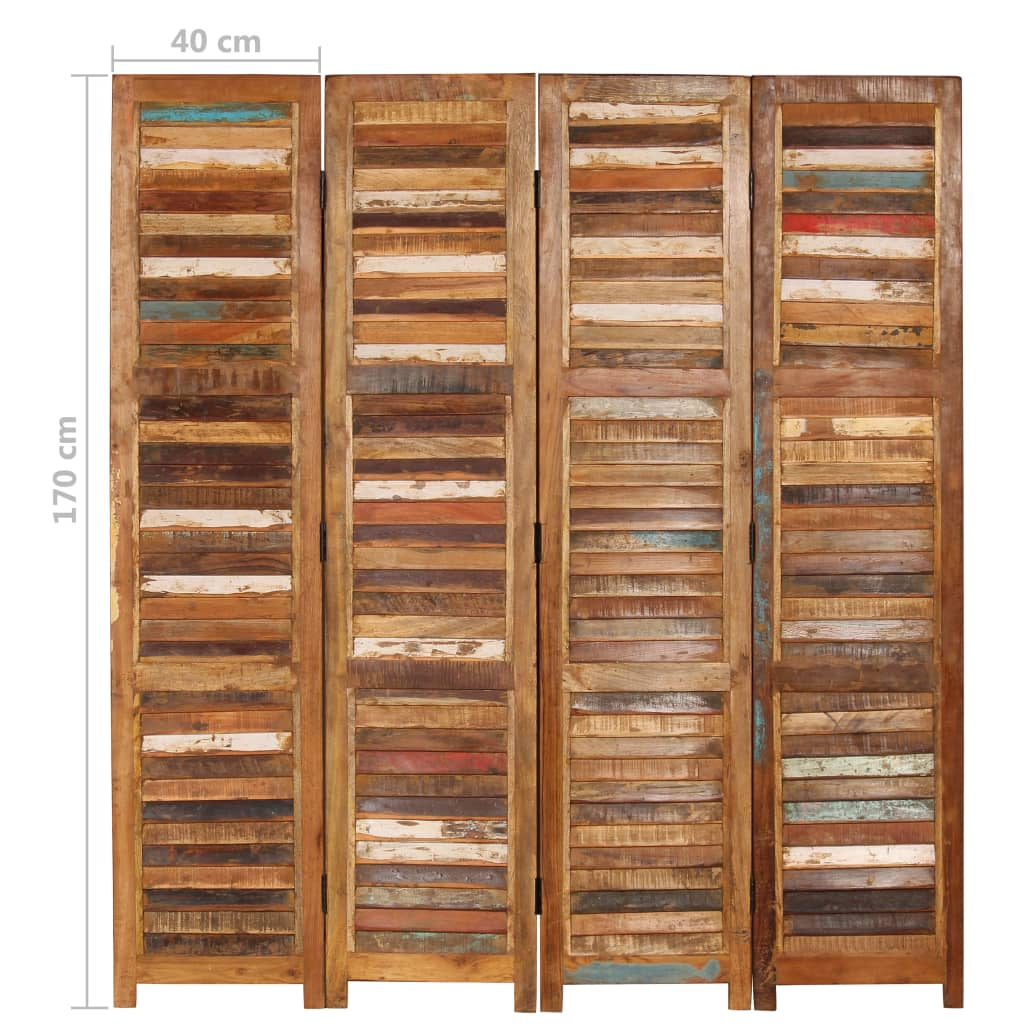 vidaXL Room Divider Solid Reclaimed Wood 66.9"