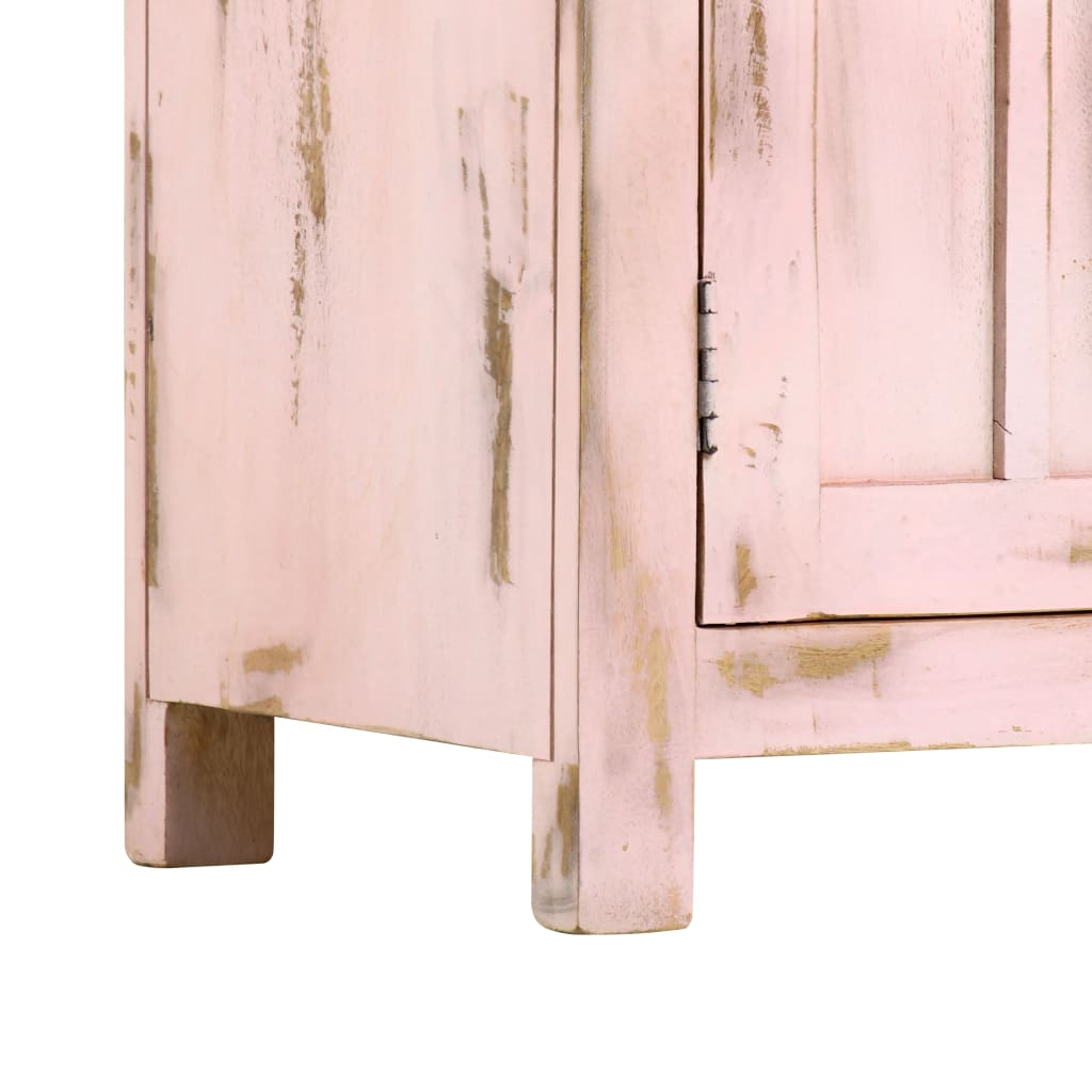 vidaXL Sideboard Light Pink 43.3"x13.8"x27.6" Solid Mango Wood