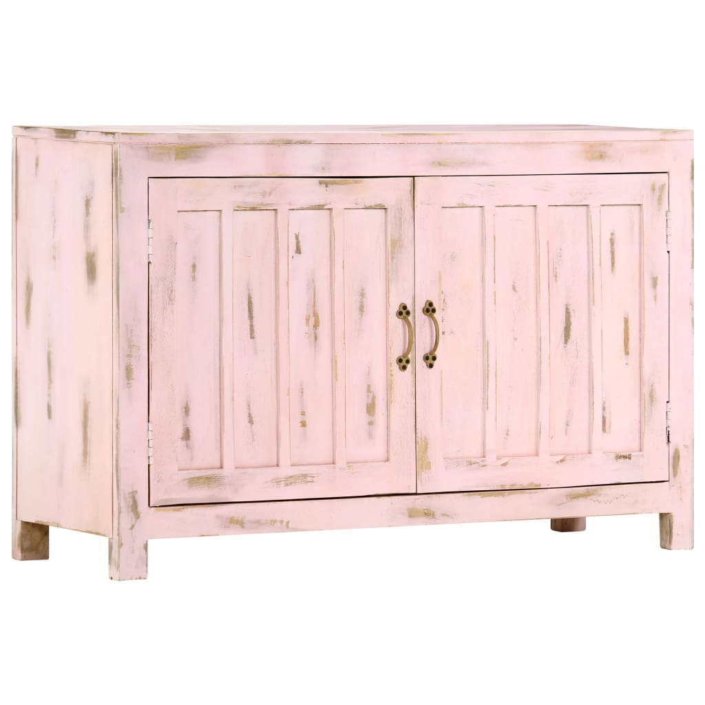 vidaXL Sideboard Light Pink 43.3"x13.8"x27.6" Solid Mango Wood