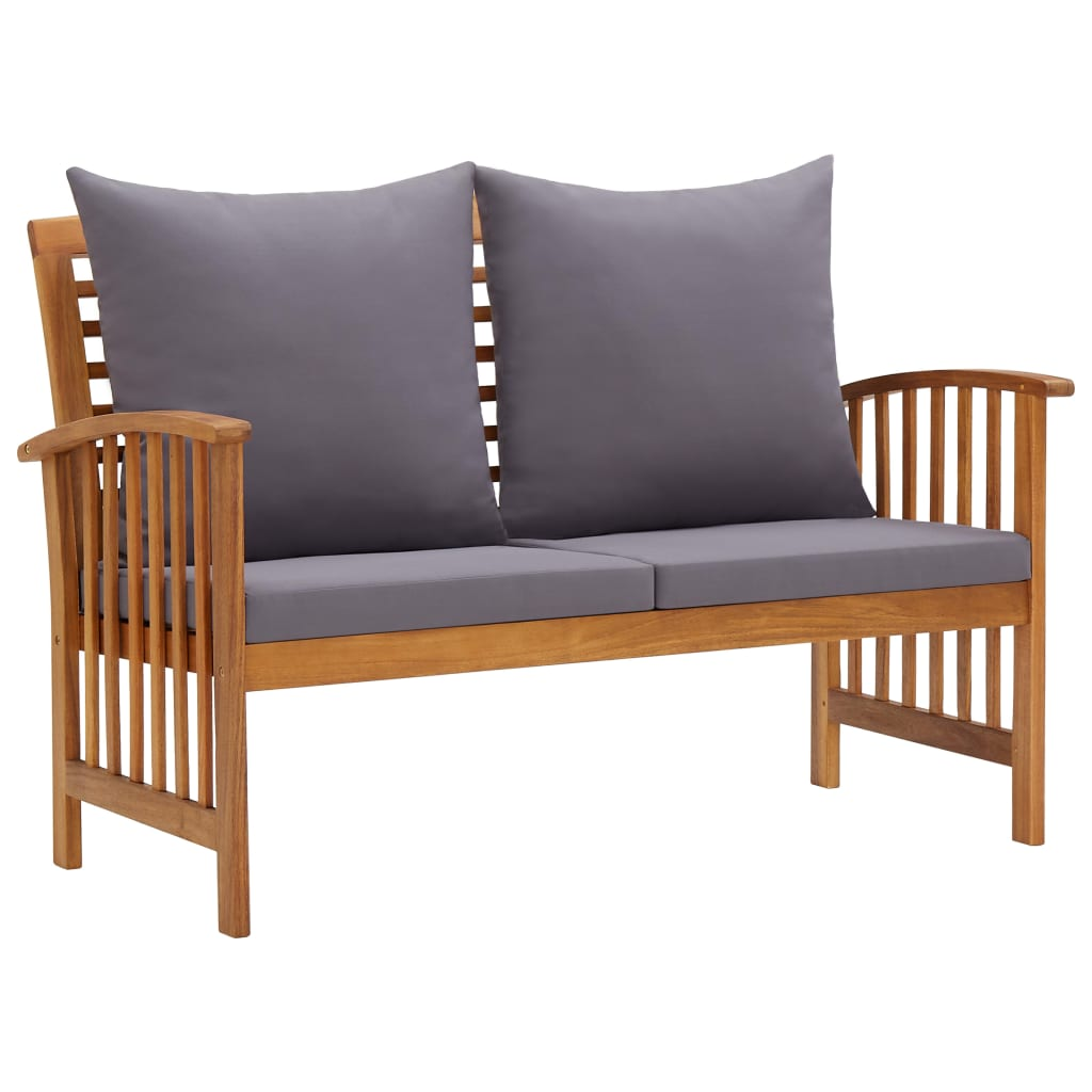 vidaXL 2 Piece Patio Lounge Set with Cushions Solid Acacia Wood