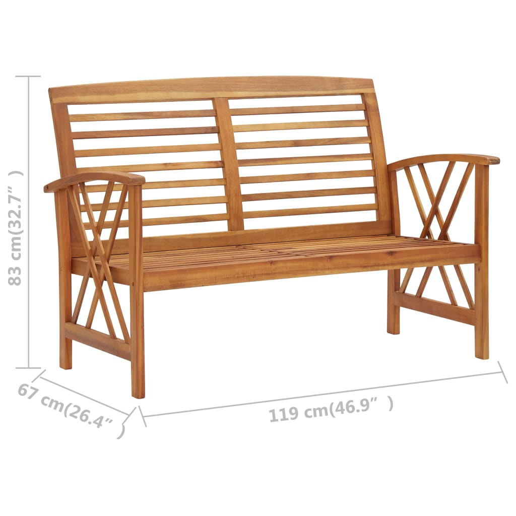 vidaXL 2 Piece Patio Lounge Set Solid Acacia Wood