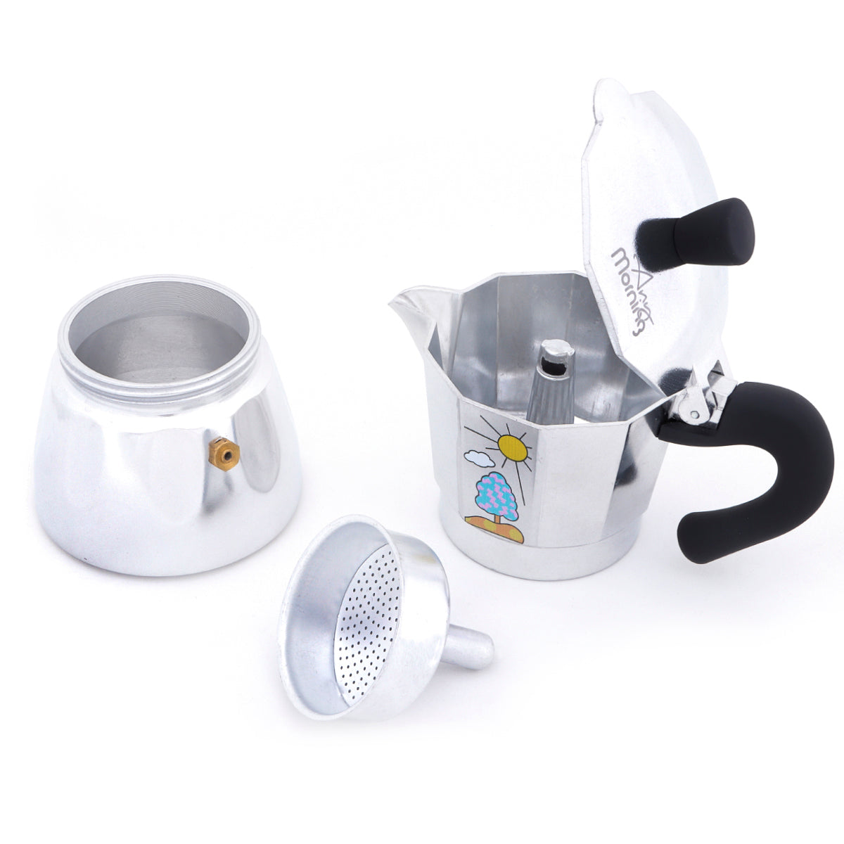 Any Morning Hes-6 Aluminum Espresso Coffee Maker 240 ml