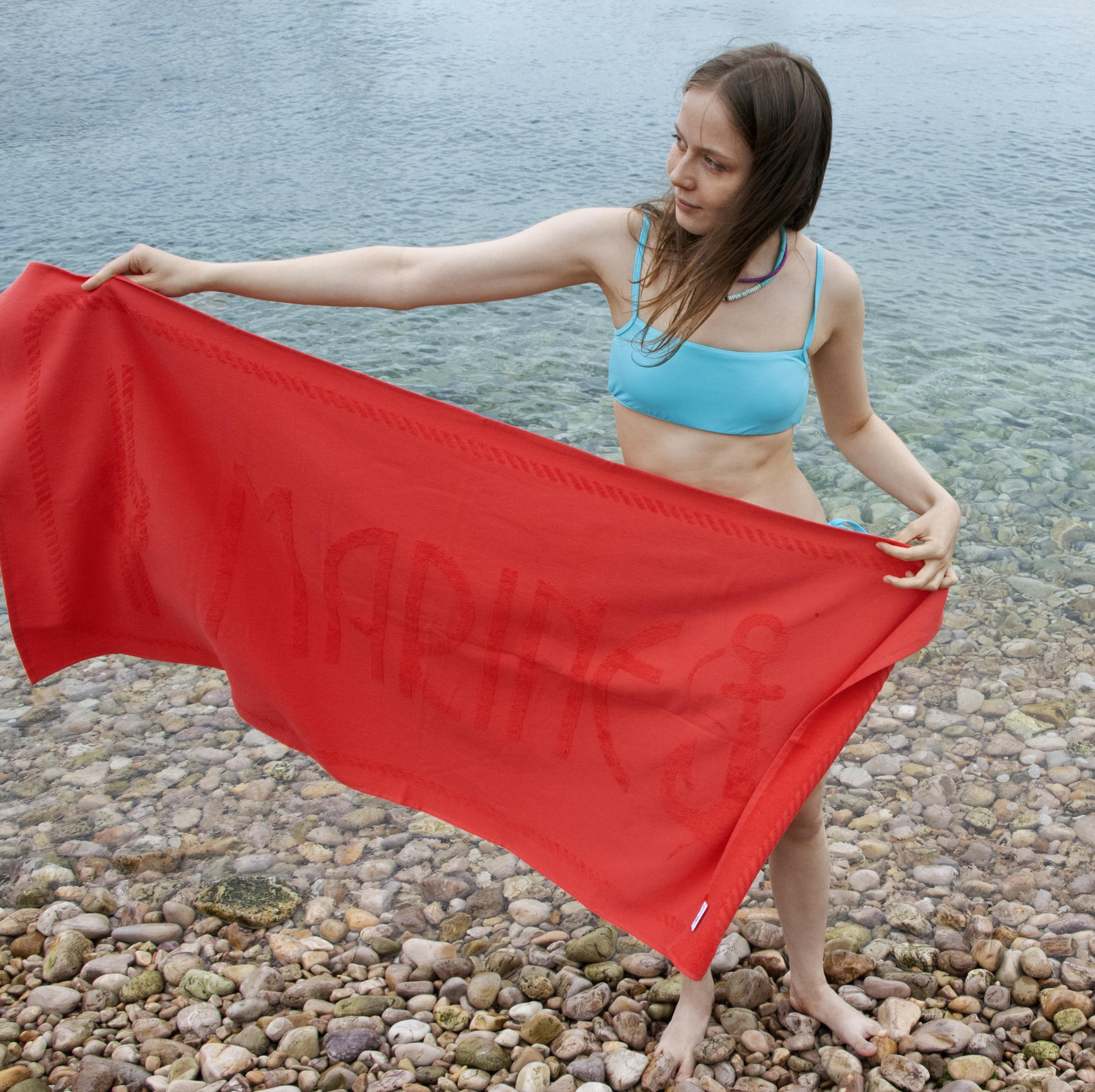 Anemoss Anchor Beach Towel Red