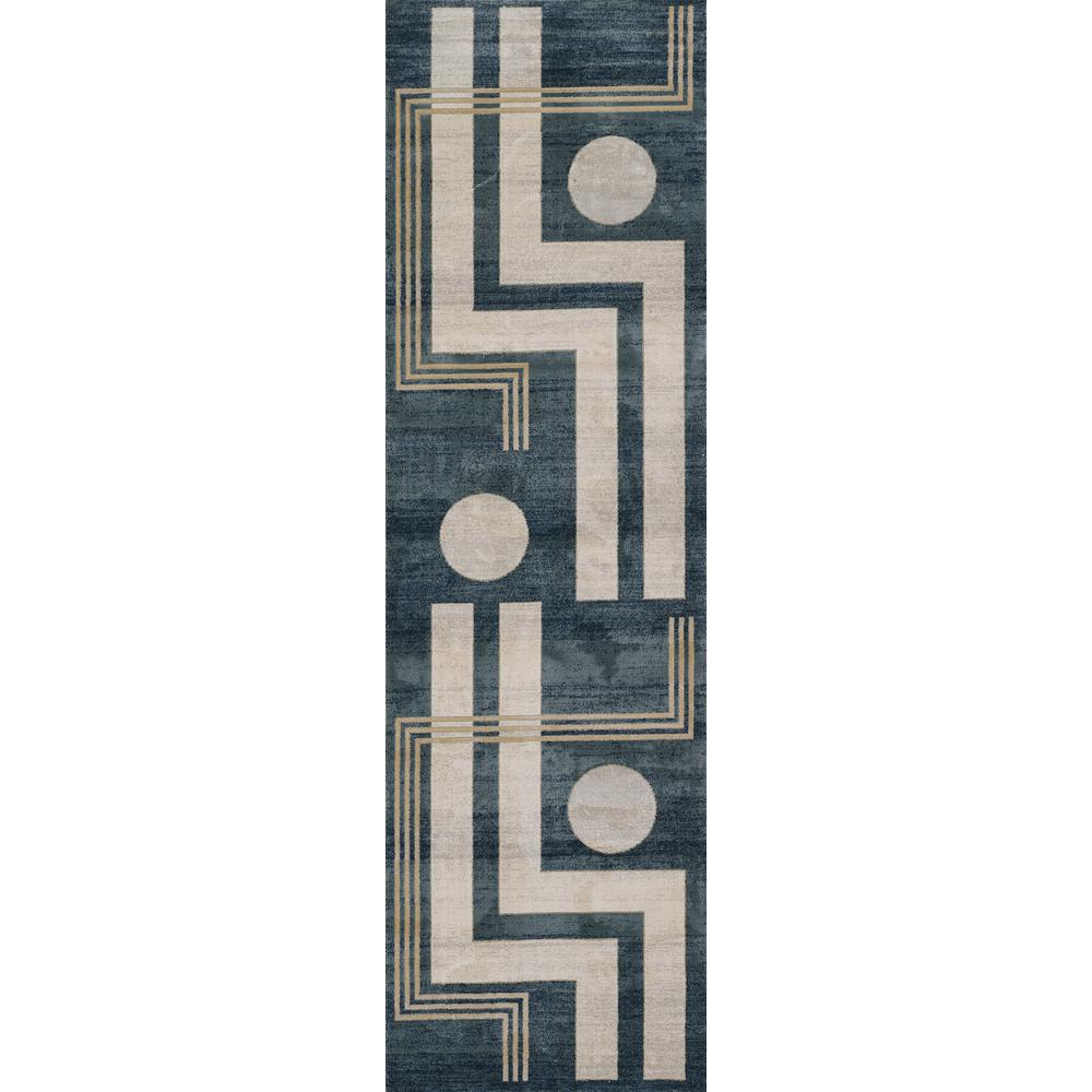 Contemporary Rectangle Area Rug, Blue, 5'1" X 7'7"