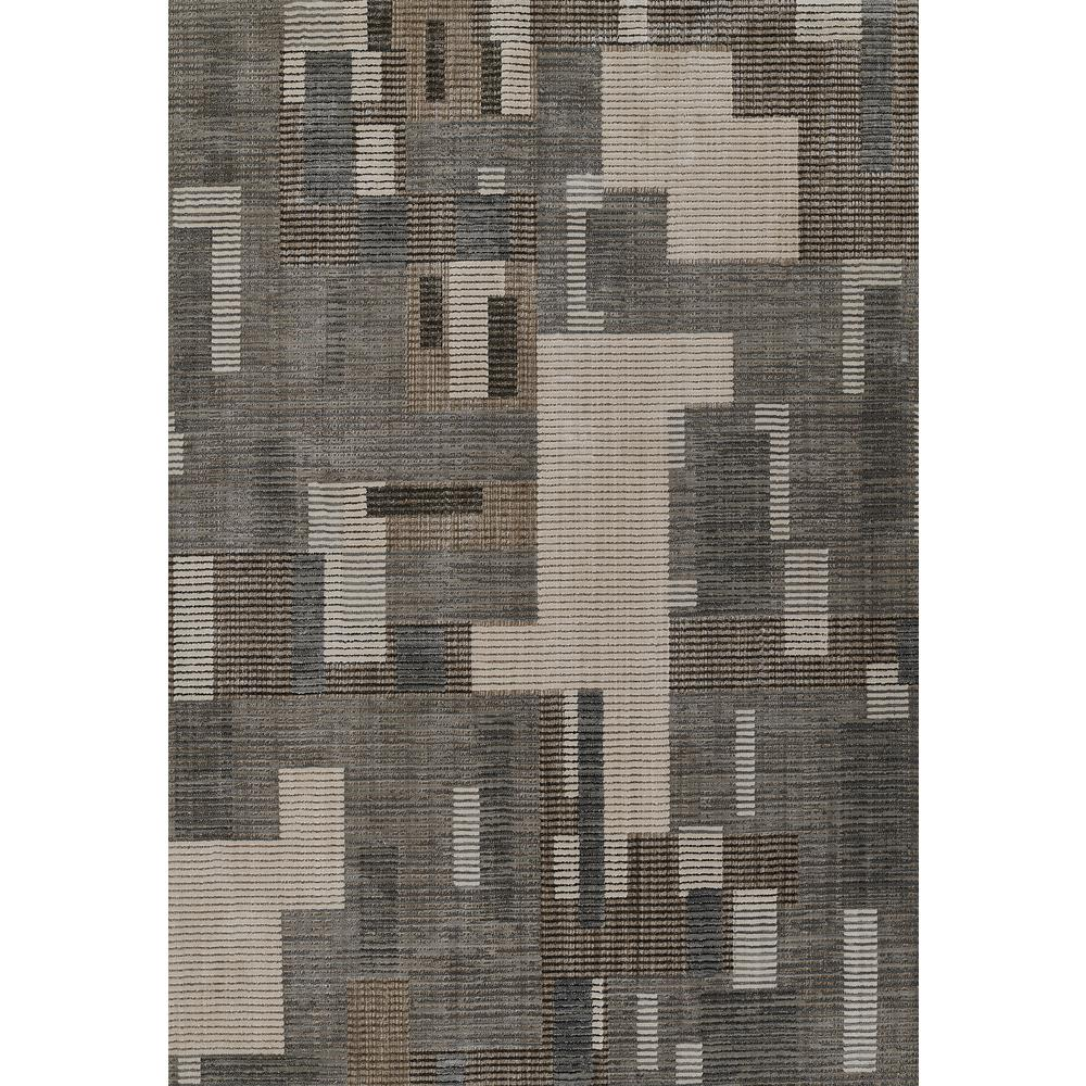 Contemporary Rectangle Area Rug, Grey, 5'3" X 7'6"