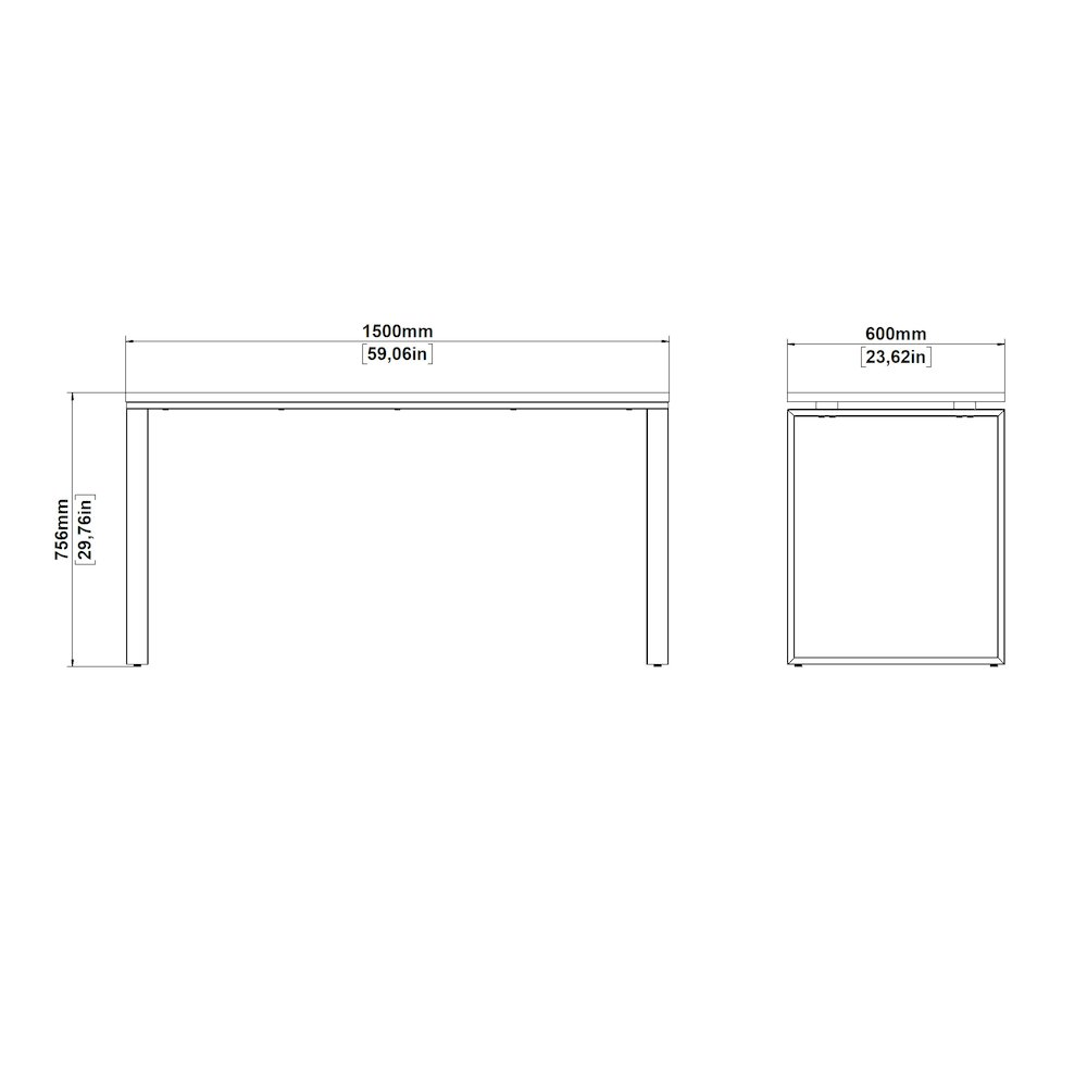 Sign Home Office Writing Office Desk, Jackson Hickory/White