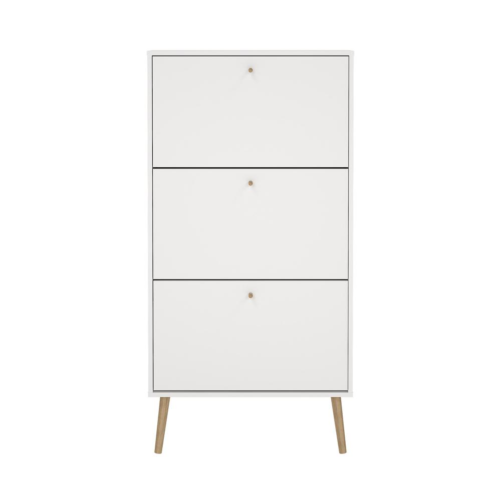 Bodo 3 Drawer Shoe Storage Cabinet,  White