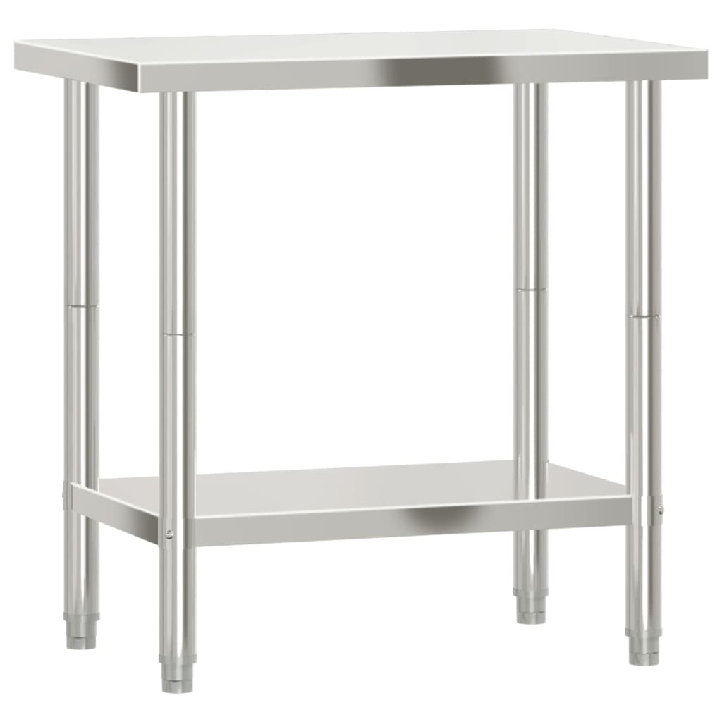 vidaXL Kitchen Work Table 32.5"x21.7"x33.5" Stainless Steel