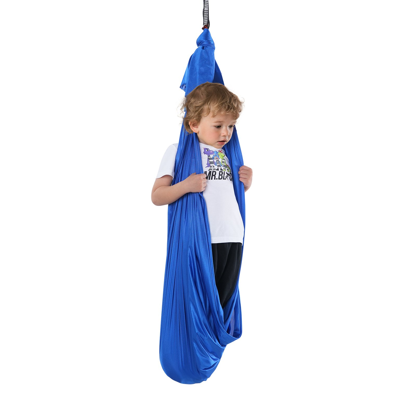 VEVOR Sensory Swing for Kids, 3.1 Yards, Therapy Swing for Children with Special Needs, Cuddle Swing Indoor Outdoor Hammock for Child & Adult with Autism, ADHD, Aspergers, Sensory Integration, Blue