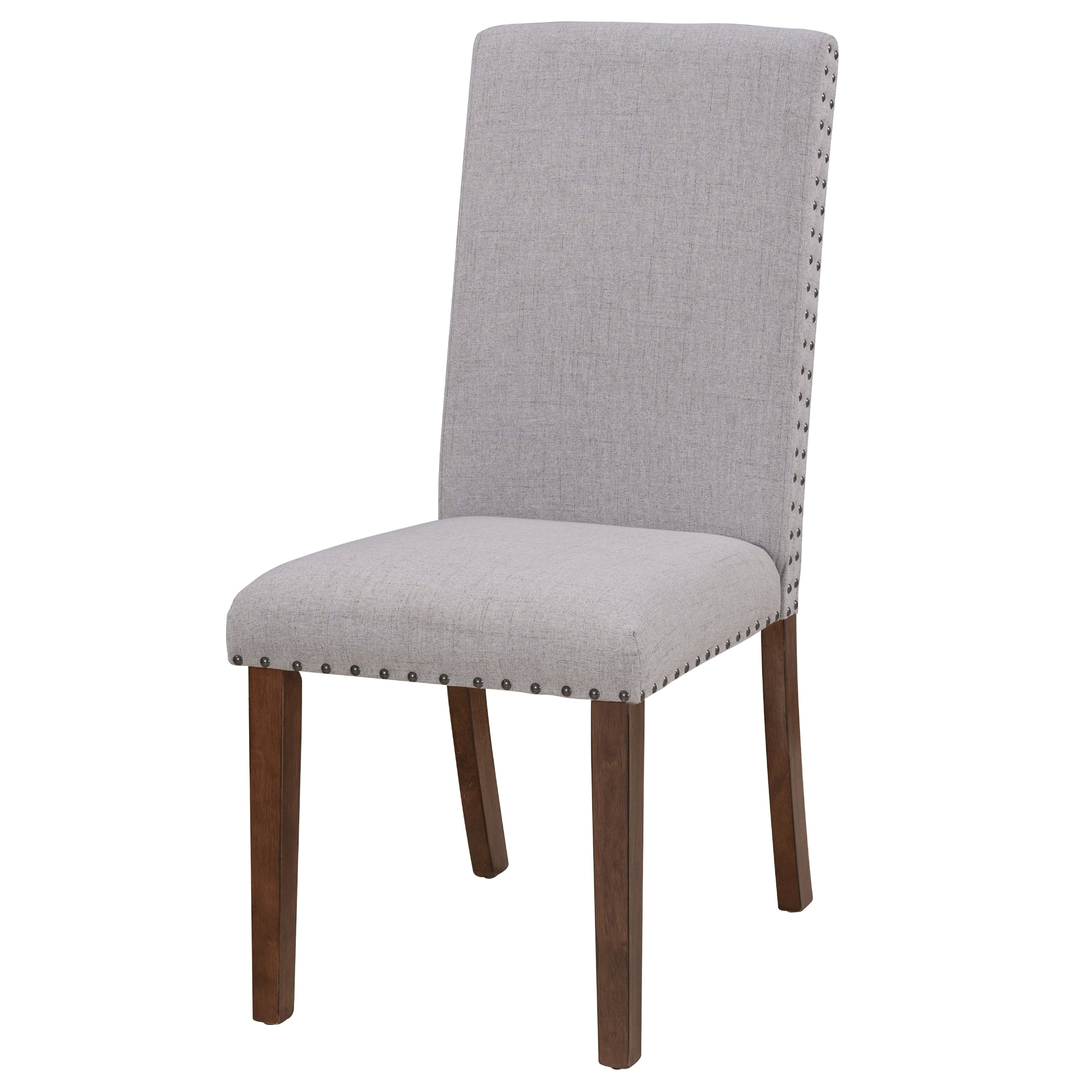 Upholstered Dining Chairs - Dining Chairs Set of 2 Fabric Dining Chairs with Copper Nails