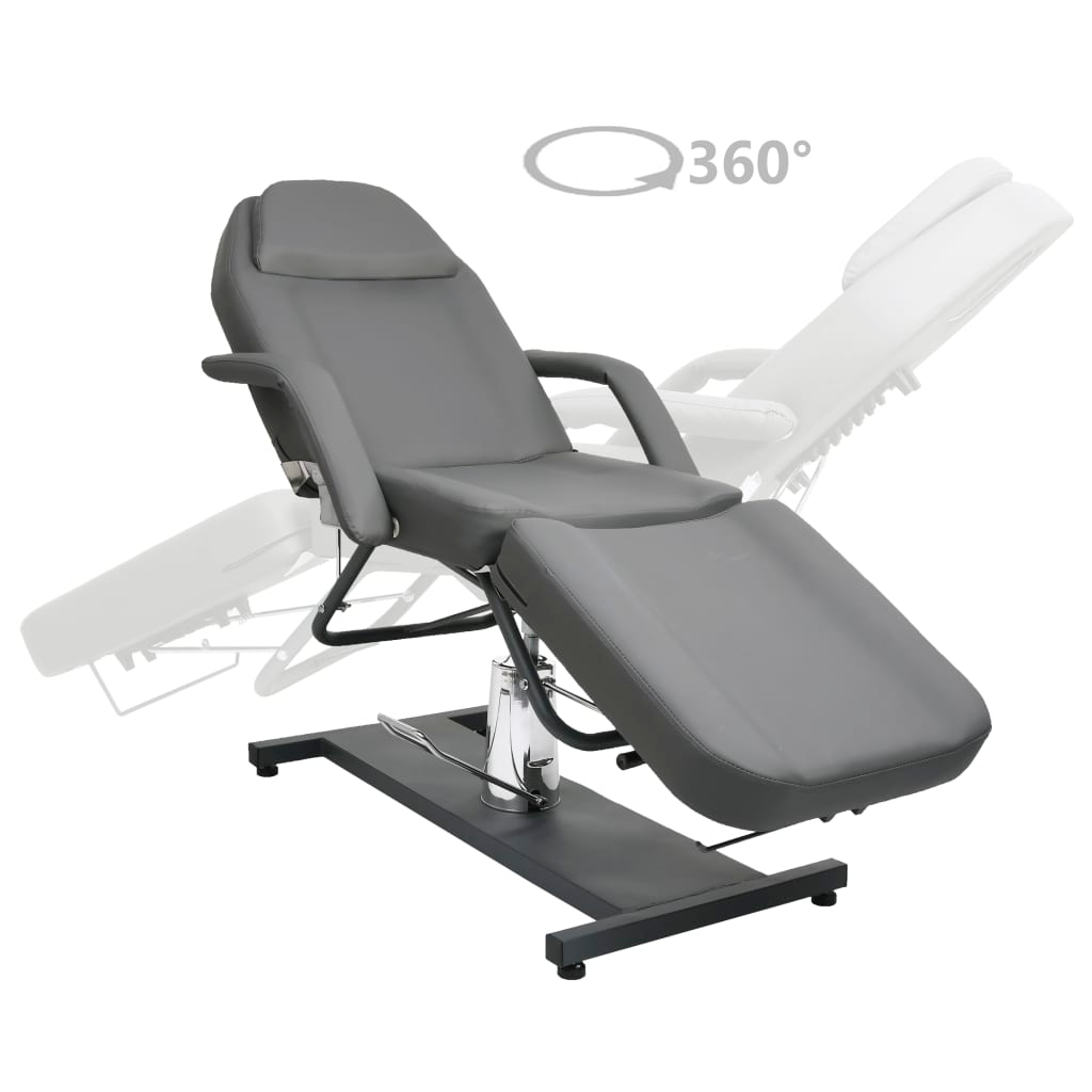 vidaXL Massage Table Gray 70.9"x24.4"x(34.3"-44.1")