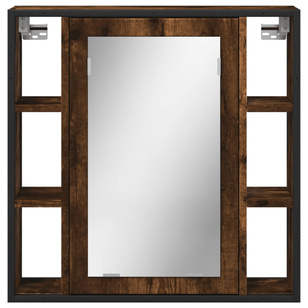 vidaXL Bathroom Mirror Cabinet Smoked Oak 23.6"x6.3"x23.6" Engineered Wood