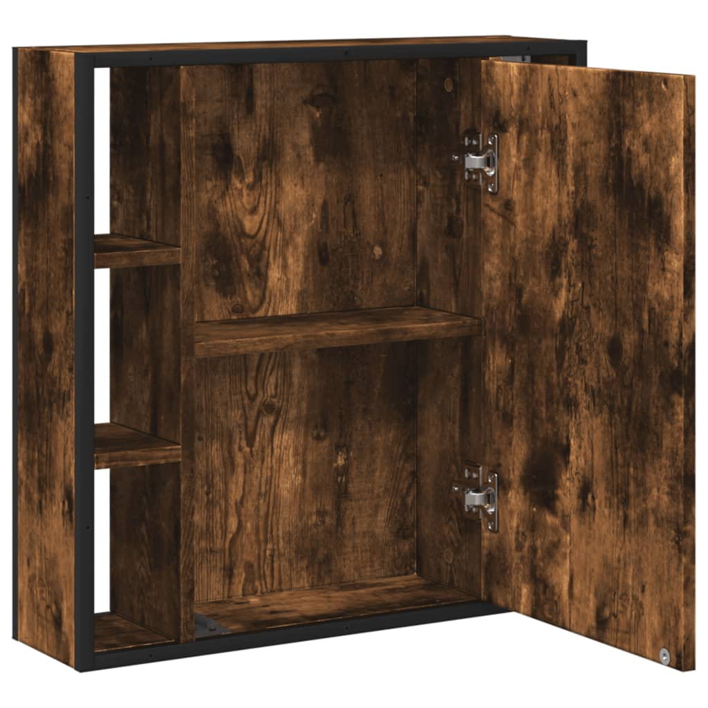 vidaXL Bathroom Mirror Cabinet Smoked Oak 23.6"x6.3"x23.6" Engineered Wood