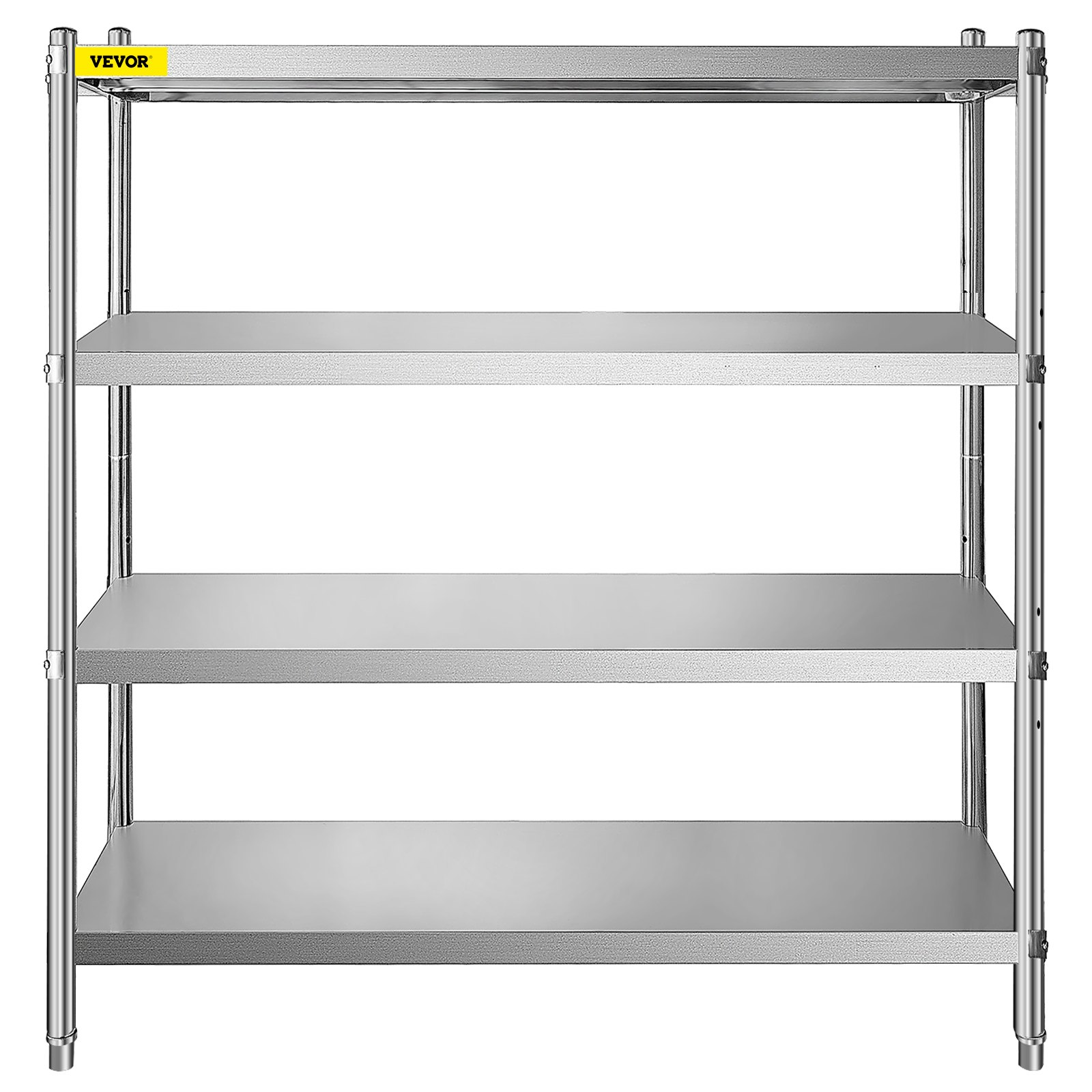 VEVOR Storage Shelf, 4-Tier Stainless Steel Shelving, Storage Shelving Unit, 70.9 x 17.7 x 59.1 Inch Heavy Duty Storage Rack Shelving, 1320 Lbs Total Capacity with Adjustable Height