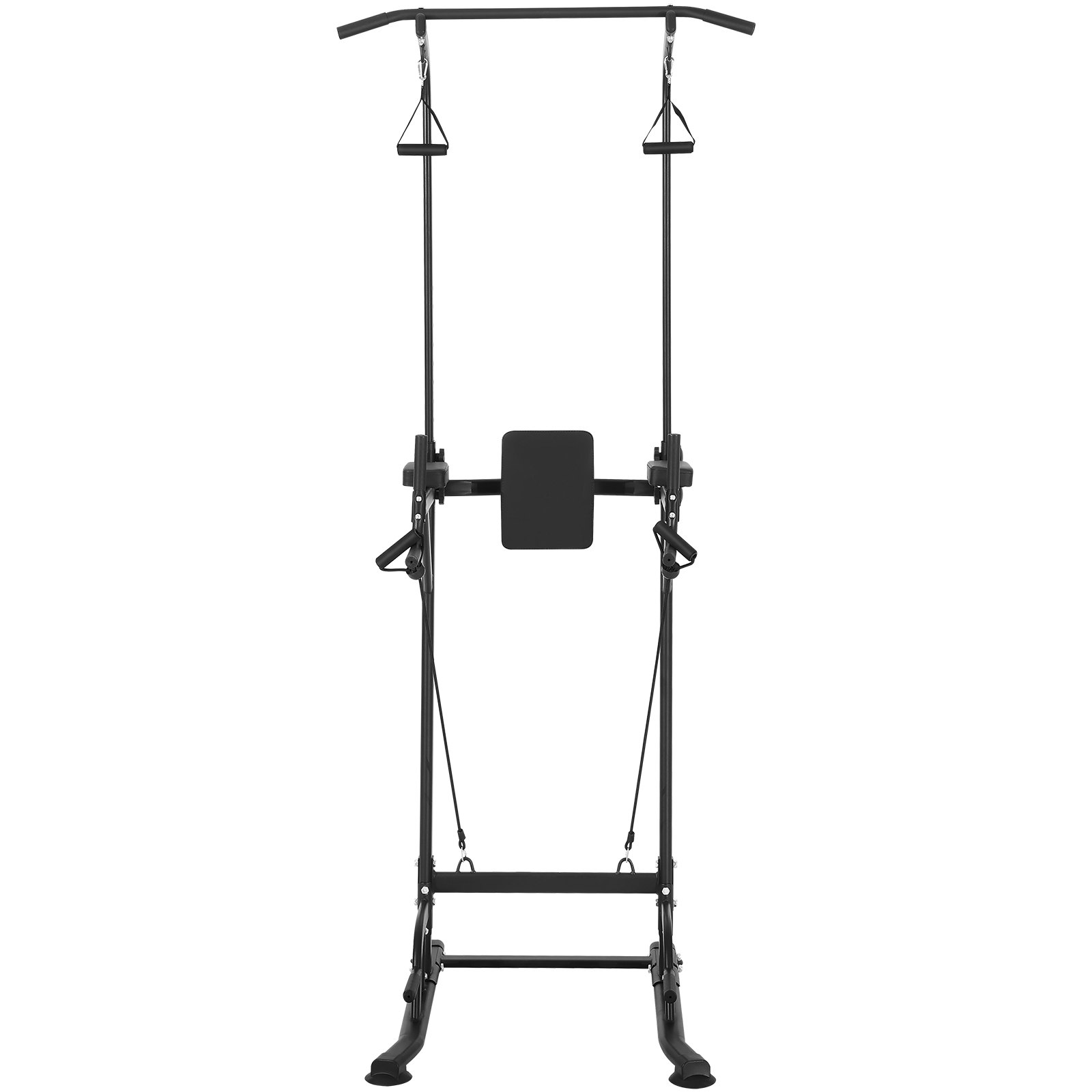 VEVOR Power Tower Dip Station, 10-Level Height Adjustable Pull Up Bar Stand, Multi-Function Home Gym Strength Training Fitness Workout Equipment with 7-Level Adjustable Backrest, PU Elbow Pads, 440LBS