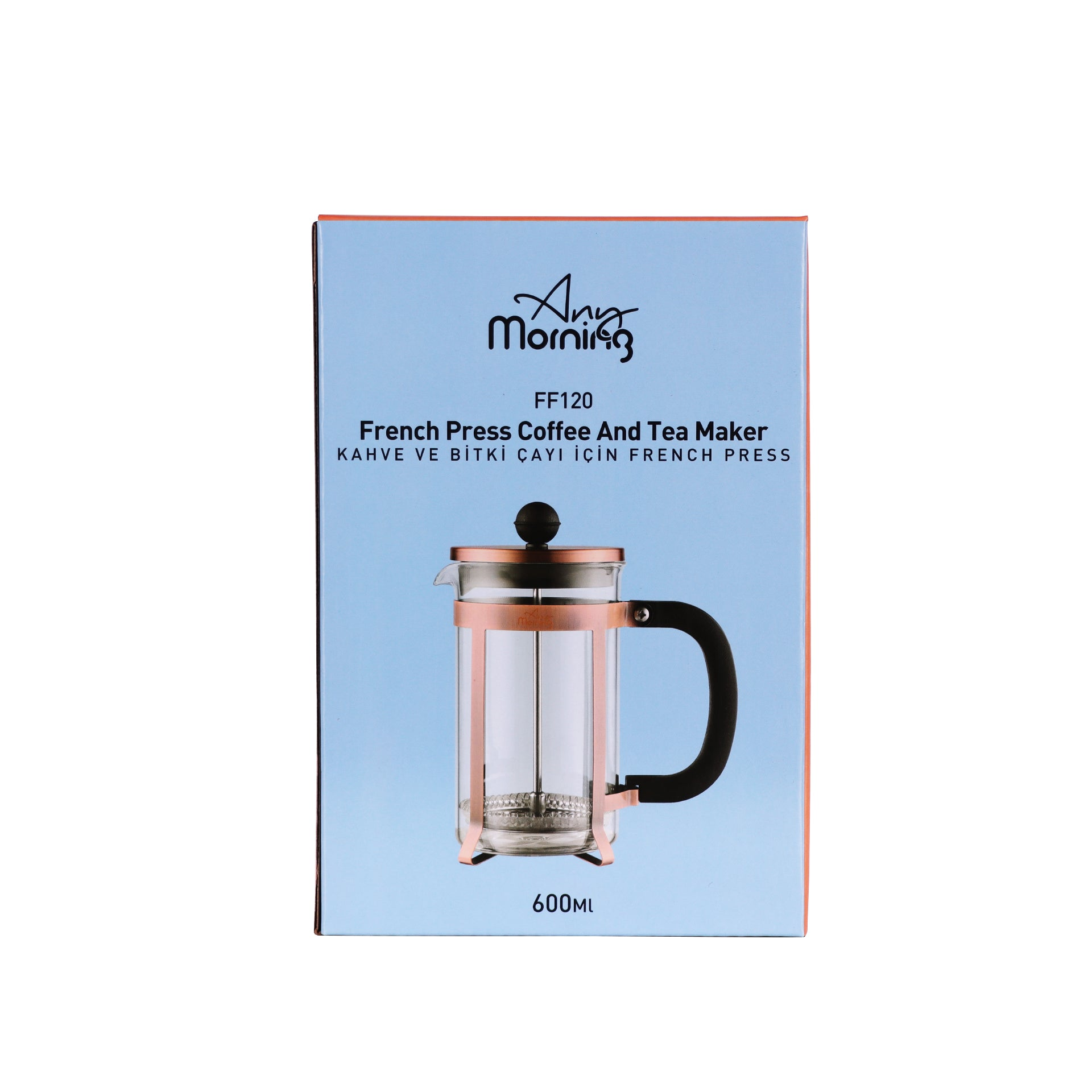 Any Morning French Press Coffee and Tea Maker, Copper, 600 ml - 20 oz