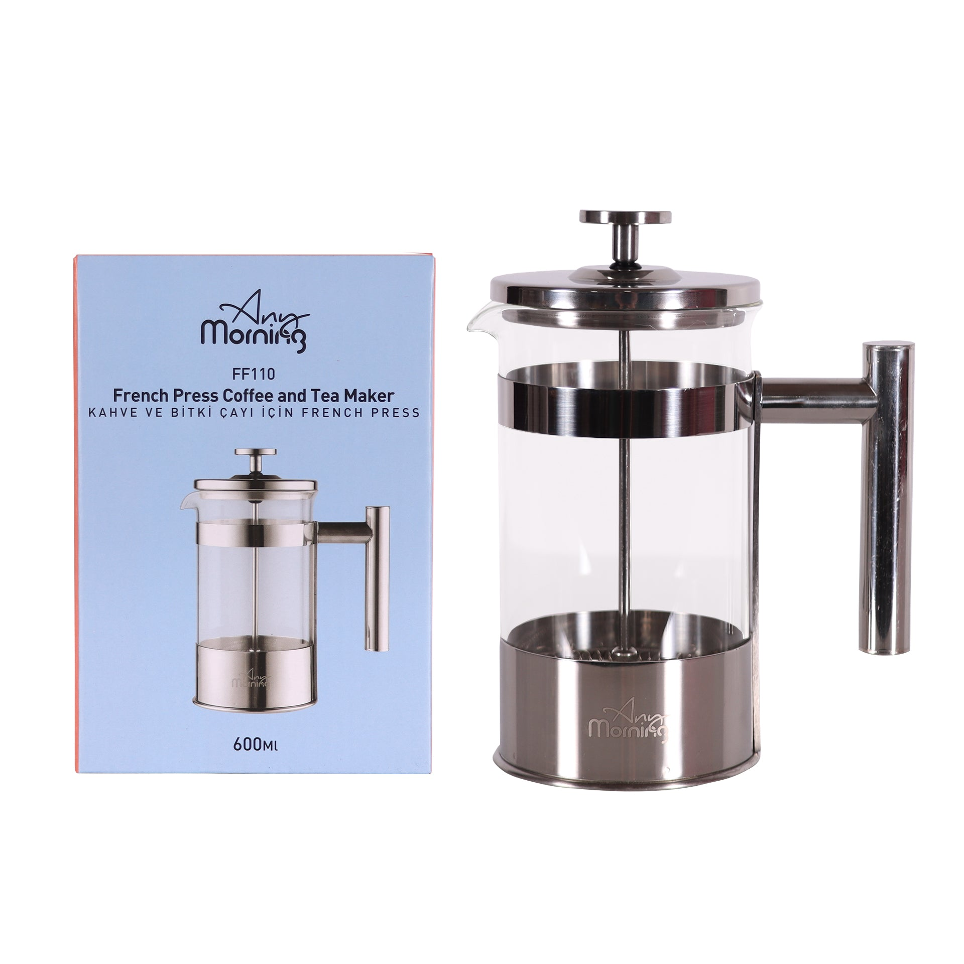 Any Morning French Press Coffee and Tea Maker, 600 ml - 20 oz