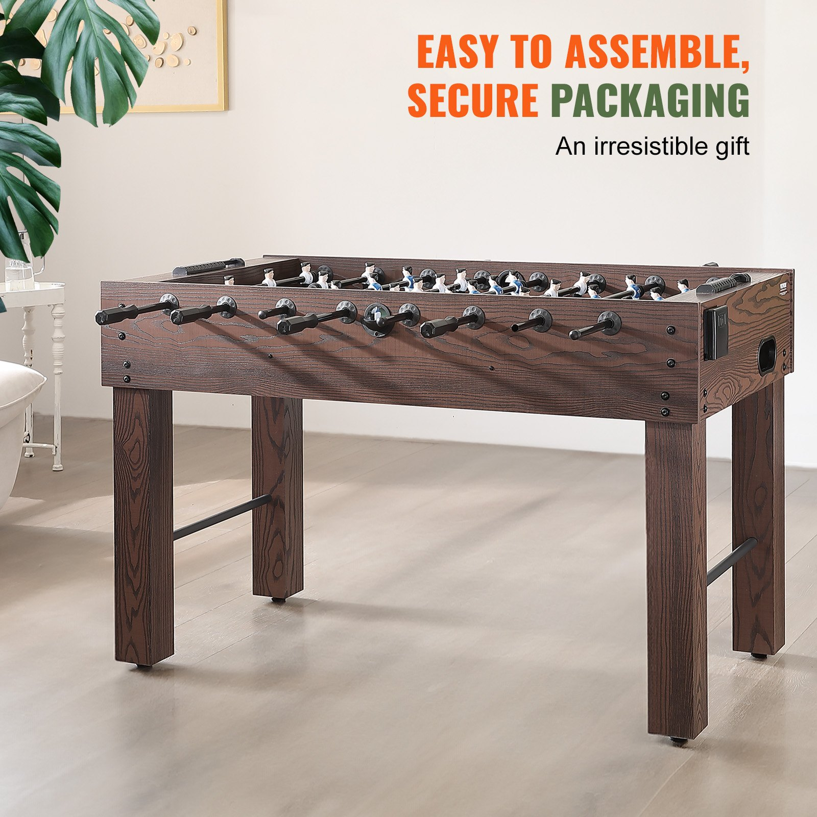 VEVOR Foosball Table, 55 inch Standard Size Foosball Table, Indoor Full Size Foosball Table for Home, Family, and Game Room, Soccer with Foosball Table Set, Includes 4 Balls and 2 Cup Holders