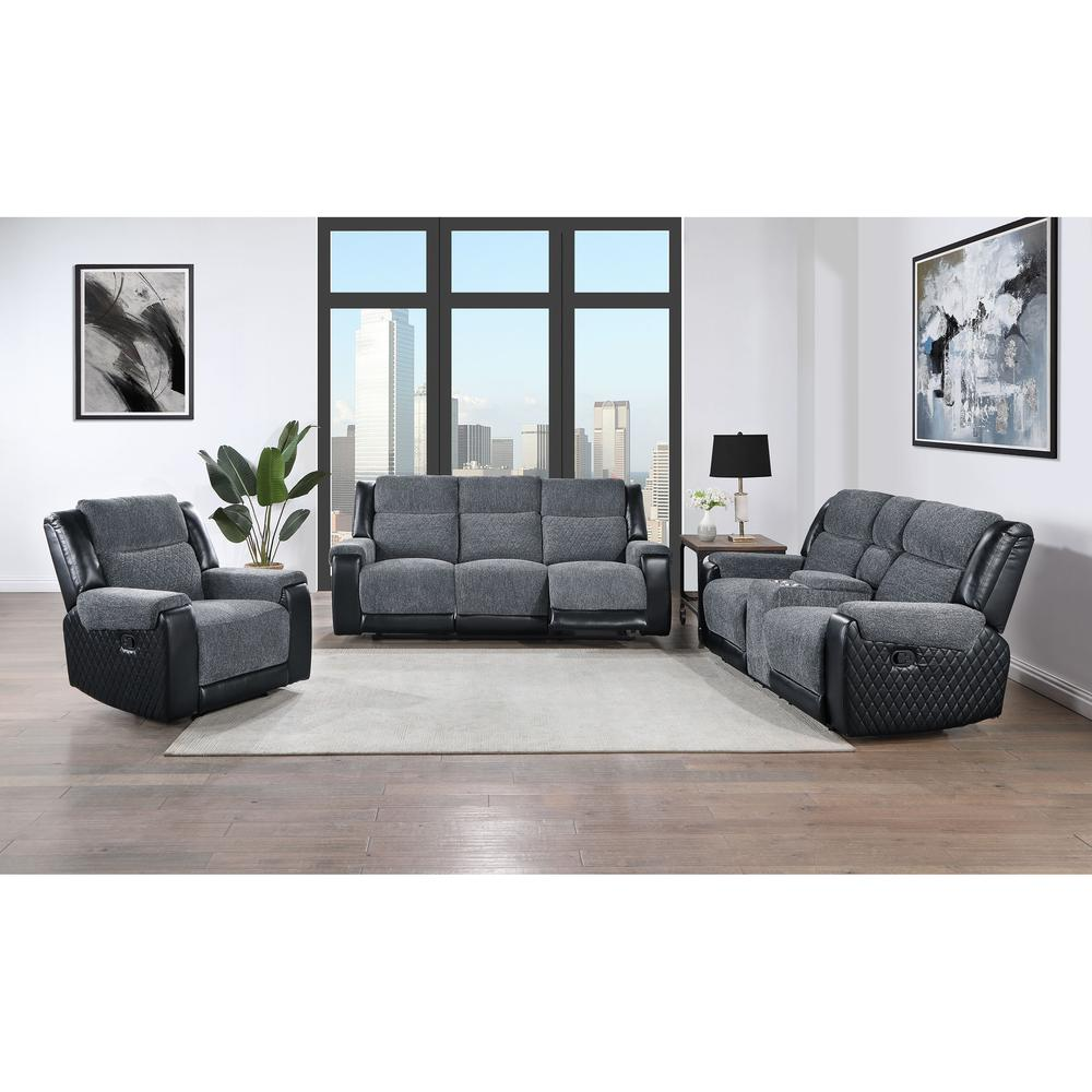 U5914 Grey/Black Reclining Sofa