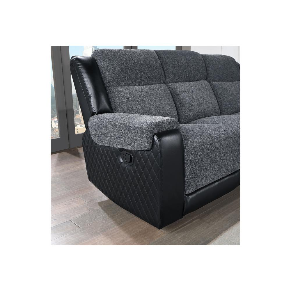 U5914 Grey/Black Reclining Sofa