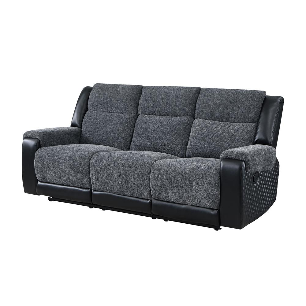 U5914 Grey/Black Reclining Sofa