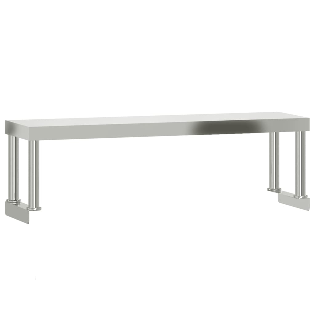 vidaXL Kitchen Work Table with Overshelf 43.3"x21.7"x47.2" Stainless Steel