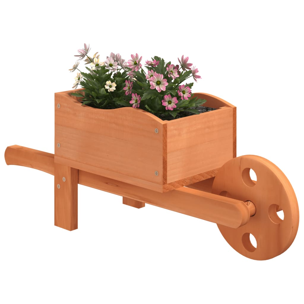 vidaXL Wheelbarrow Planters 2 pcs 18.5"x5.9"x7.5" Solid Wood Fir