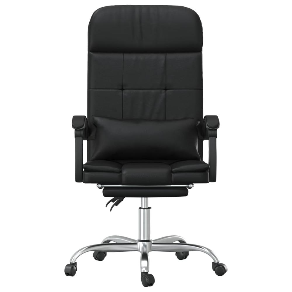 Massage Reclining Office Chair Black Faux Leather