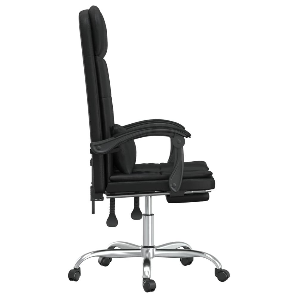 Massage Reclining Office Chair Black Faux Leather