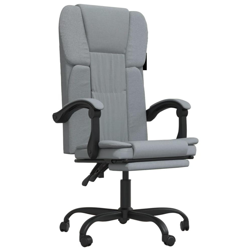 Reclining Office Chair Light Gray Fabric