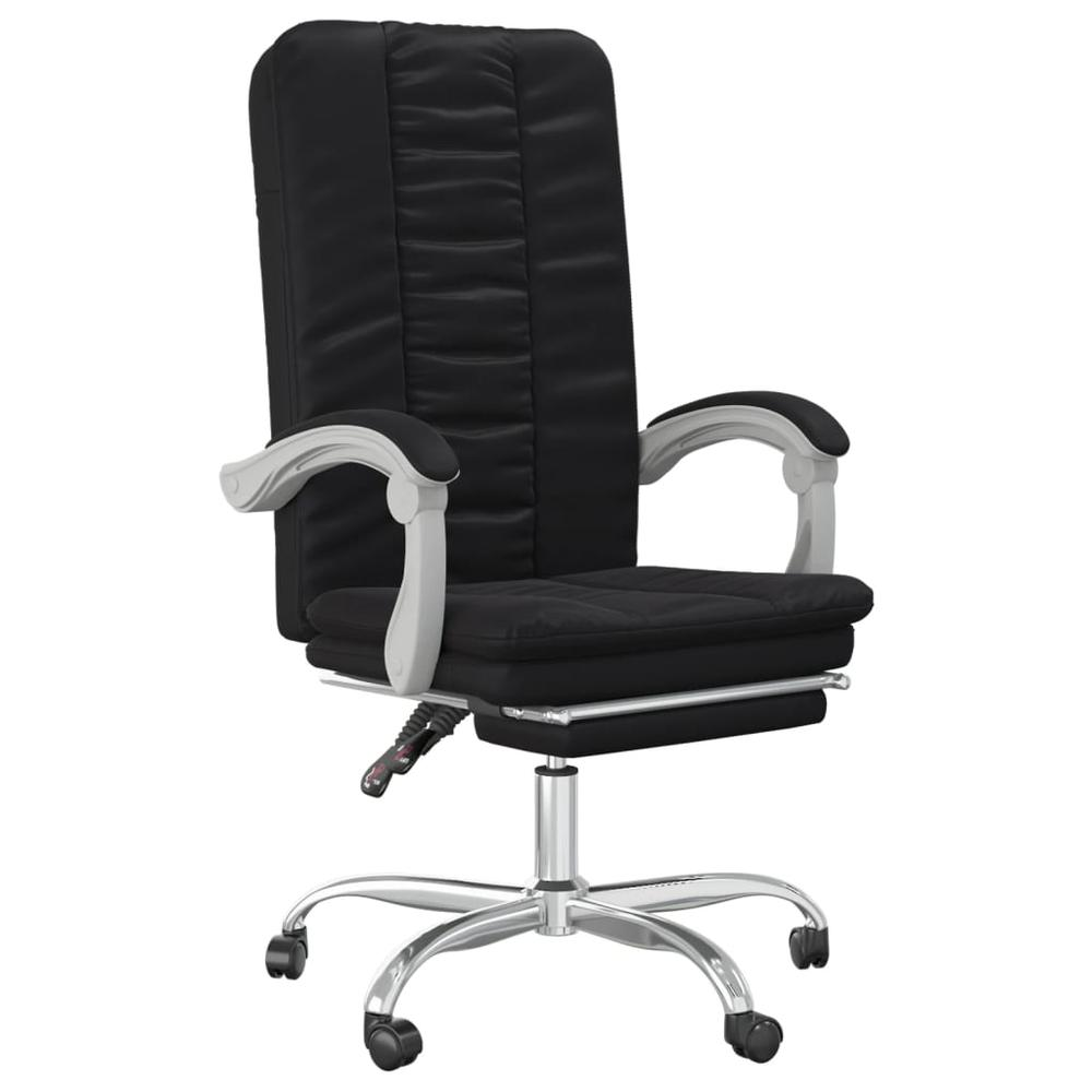 Reclining Office Chair Black Faux Leather