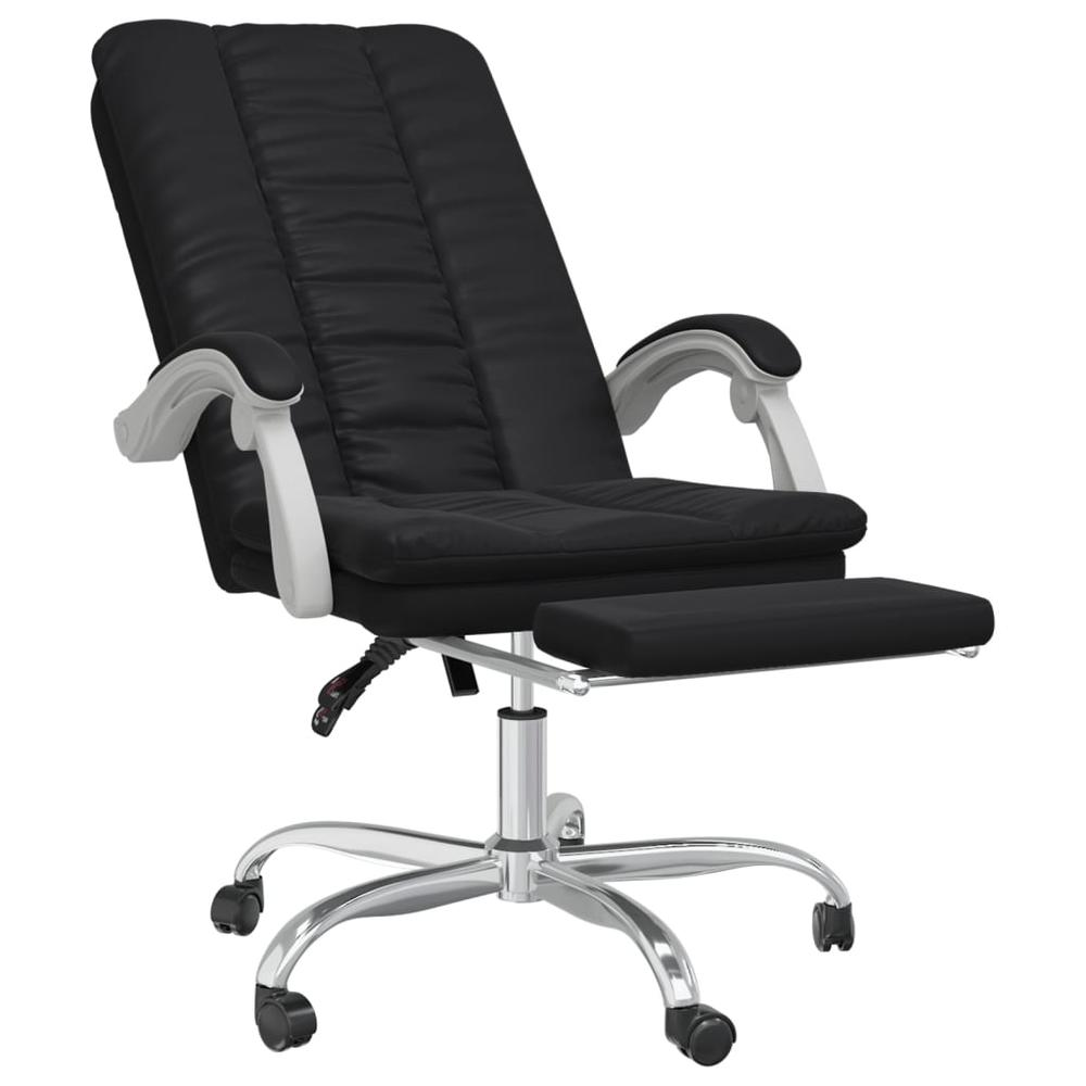 Reclining Office Chair Black Faux Leather