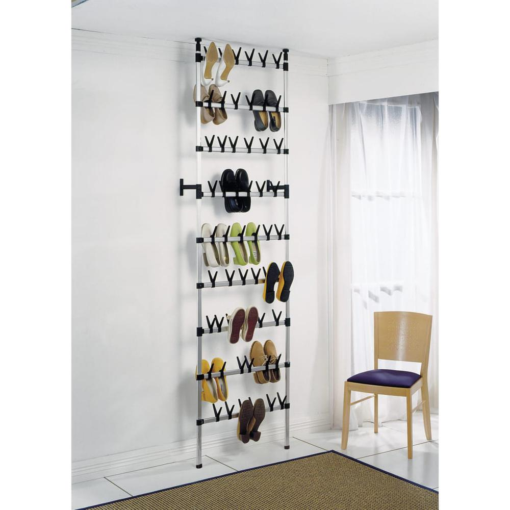 Telescopic Shoe Rack with Rods Aluminum