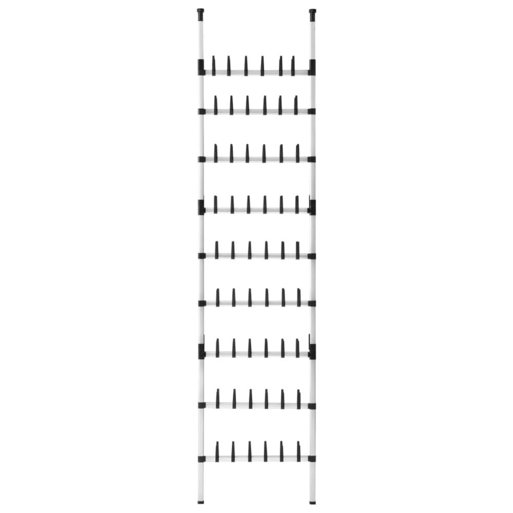 Telescopic Shoe Rack with Rods Aluminum