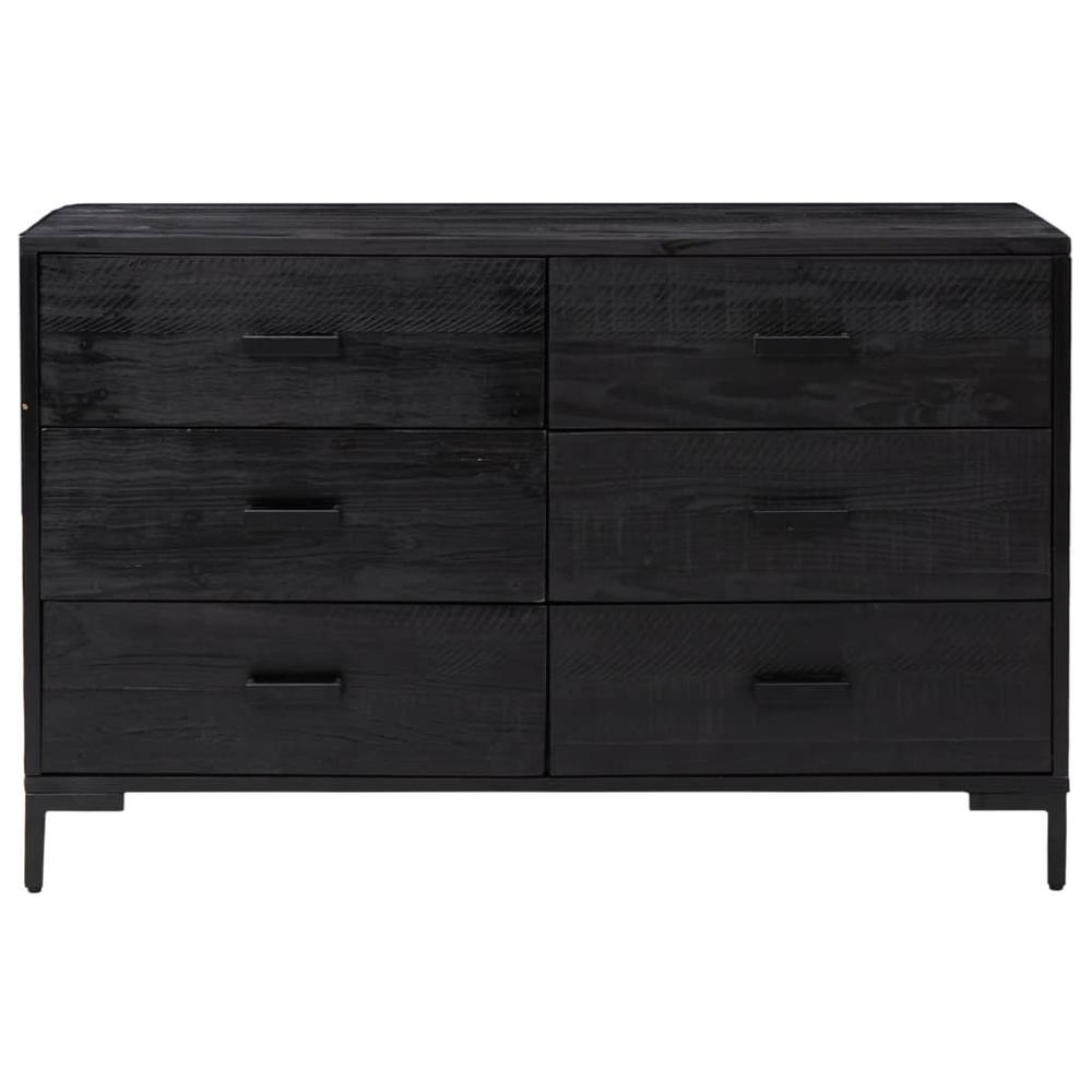 Sideboard Black 43.3"x13.8"x27.6" Solid Wood Pine