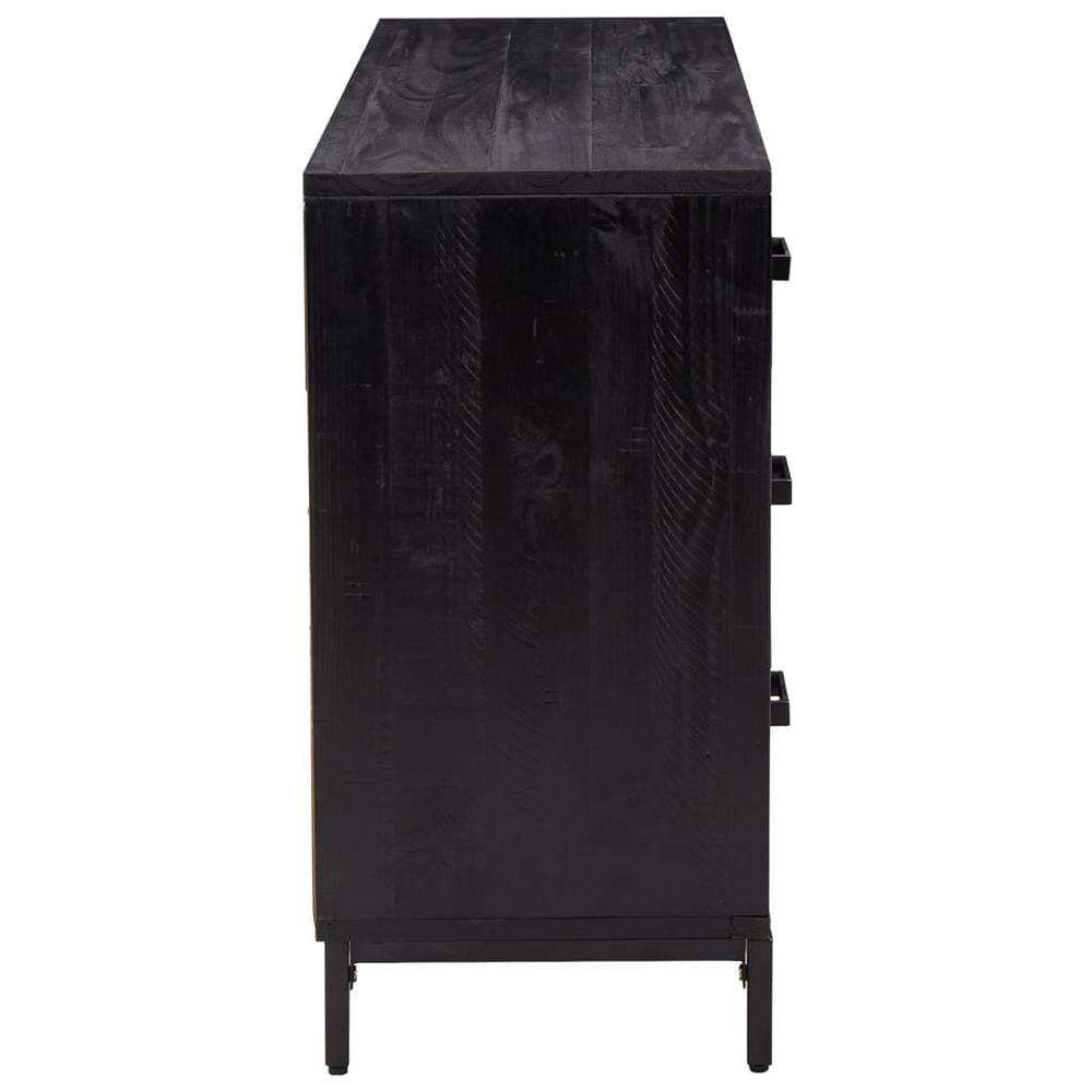 Sideboard Black 43.3"x13.8"x27.6" Solid Wood Pine