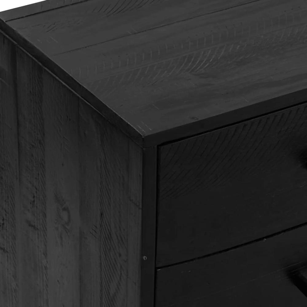 Sideboard Black 43.3"x13.8"x27.6" Solid Wood Pine