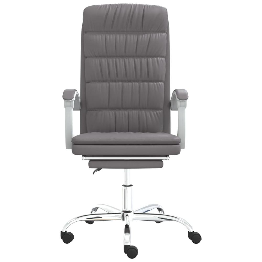 Reclining Office Chair Gray Faux Leather