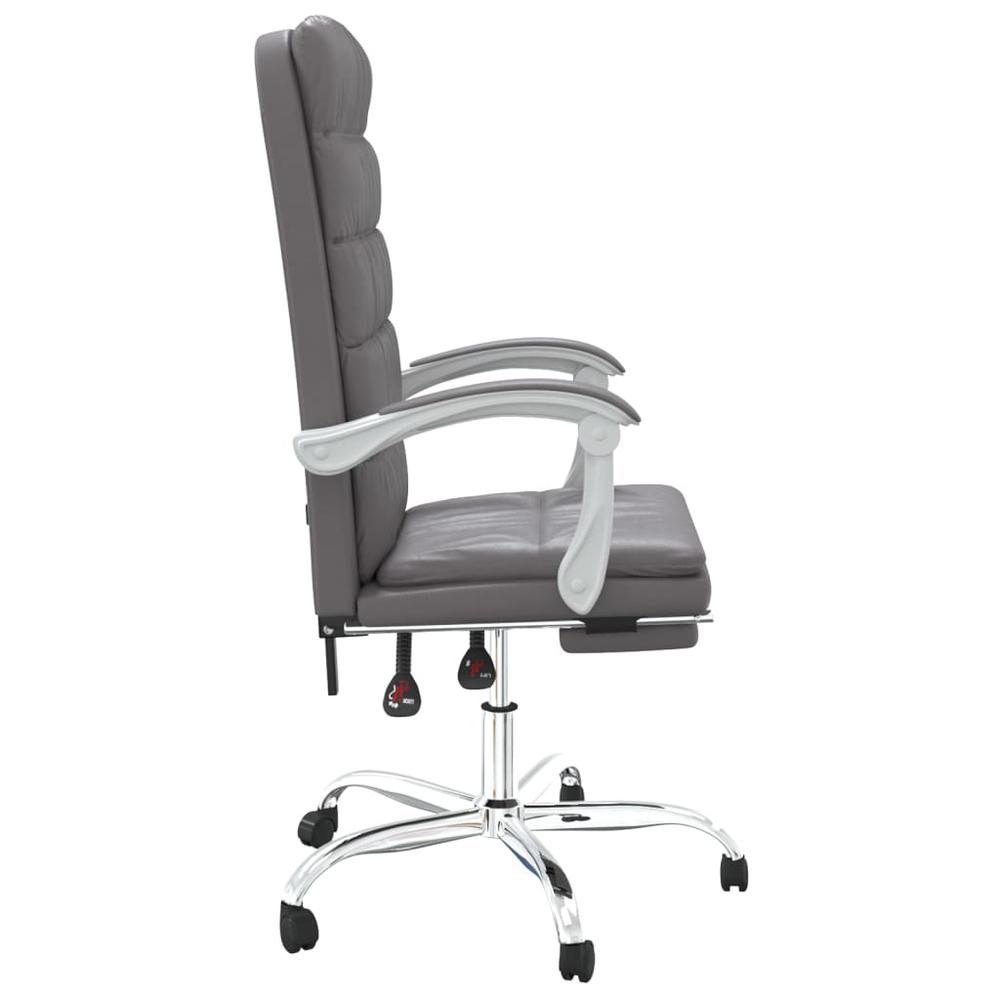 Reclining Office Chair Gray Faux Leather