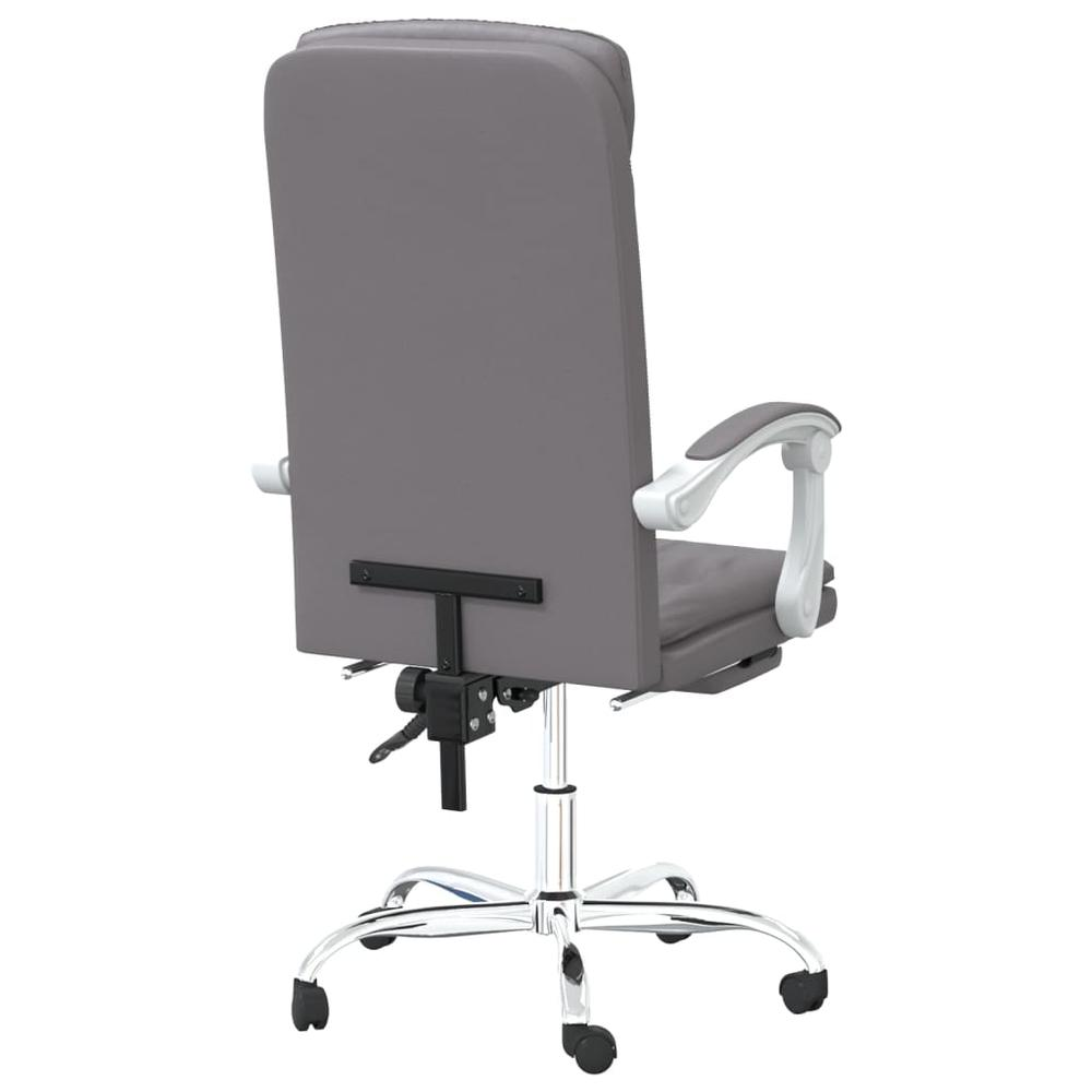 Reclining Office Chair Gray Faux Leather