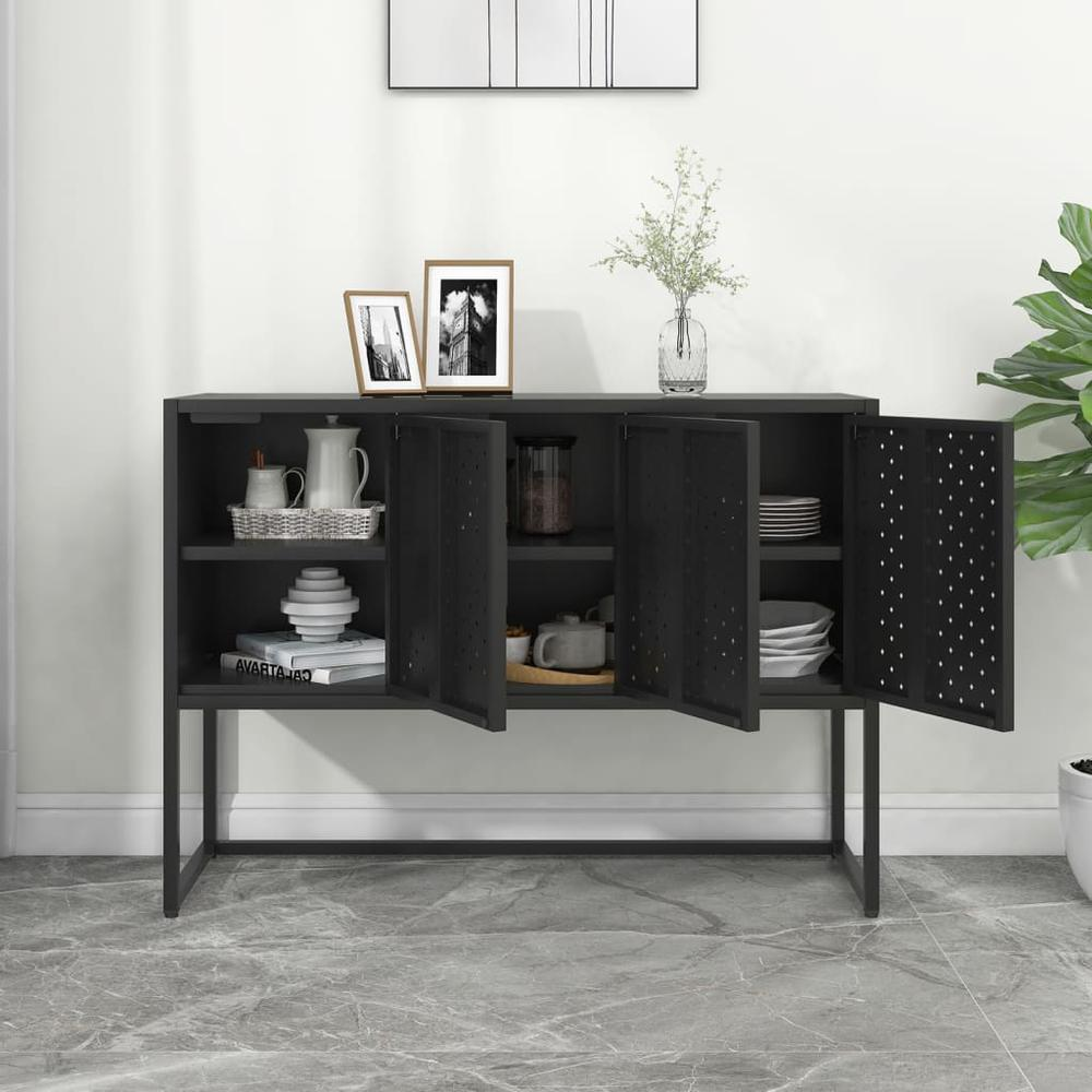 Sideboard Black 41.3"x13.8"x29.5" Steel