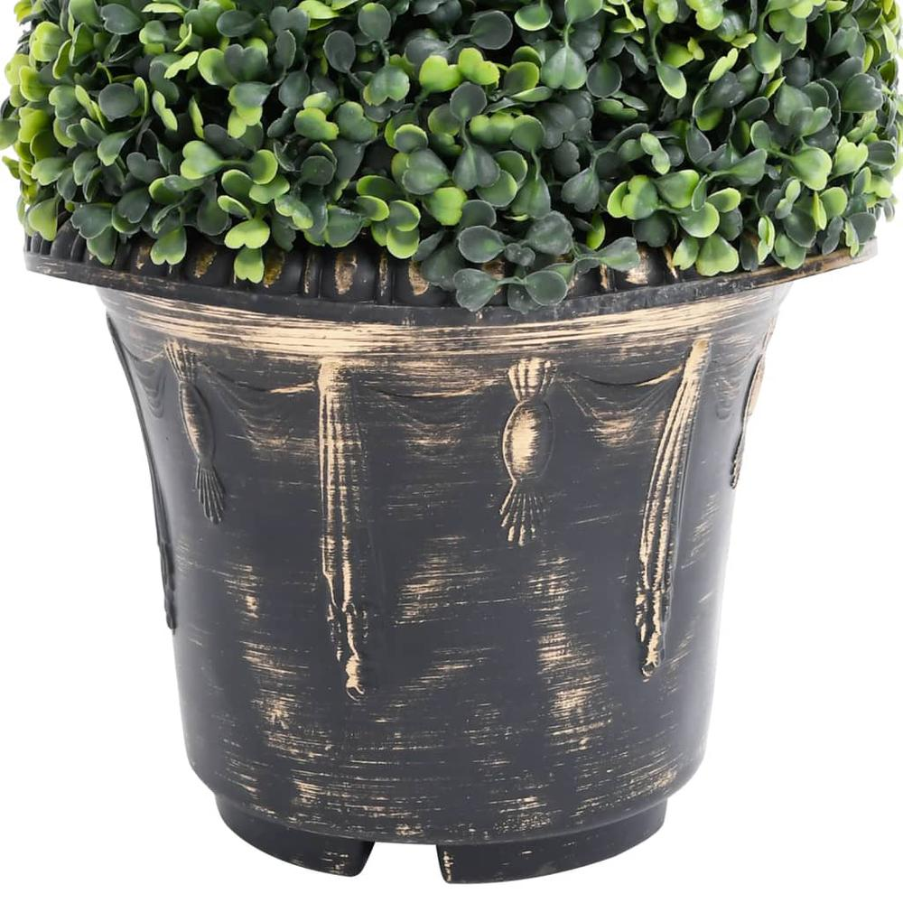 Artificial Boxwood Spiral Plant with Pot Green 35"