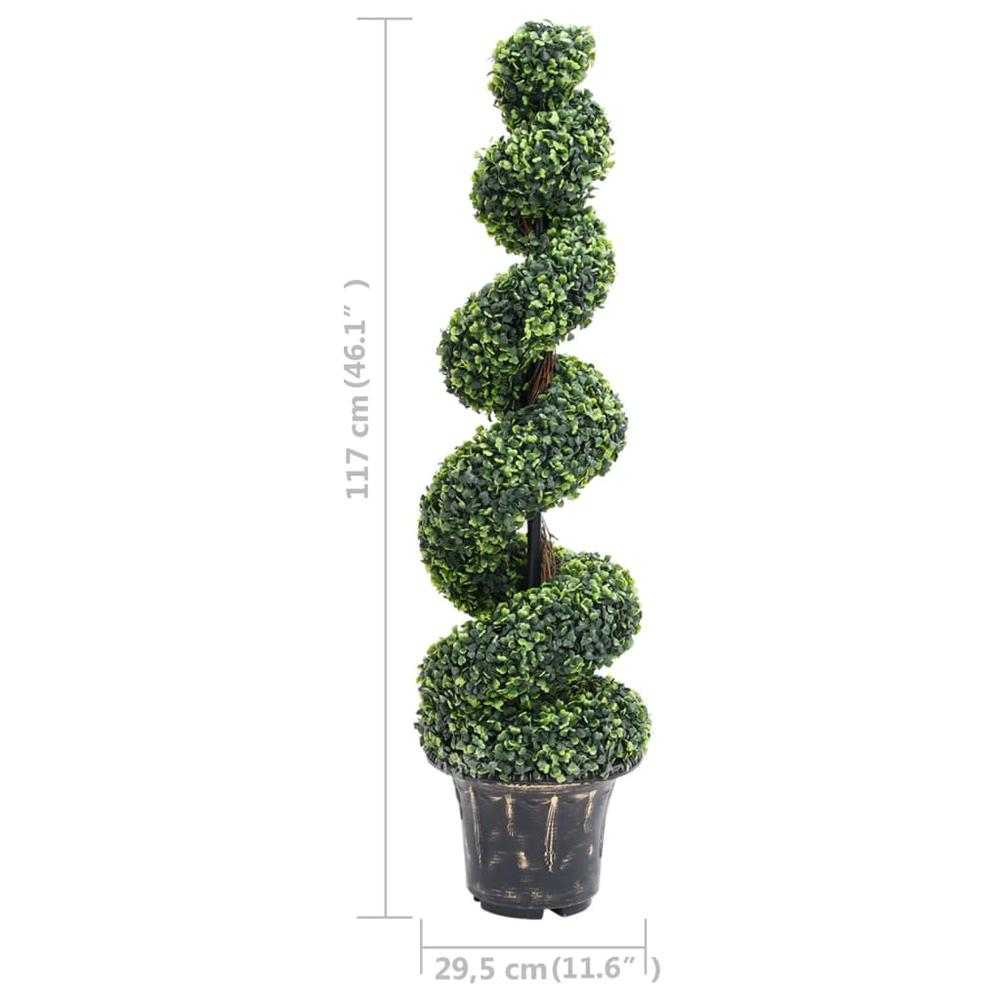 Artificial Boxwood Spiral Plant with Pot Green 46.1"