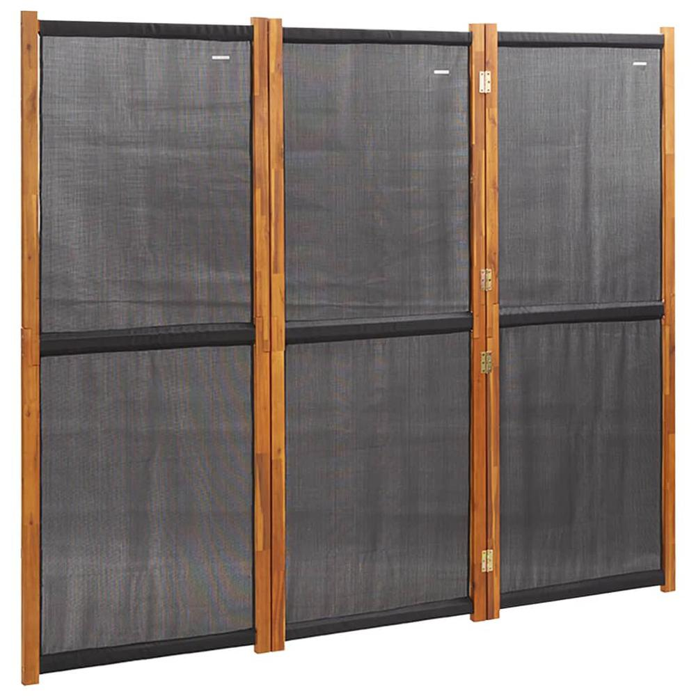 3-Panel Room Divider Black 82.7"x70.9"