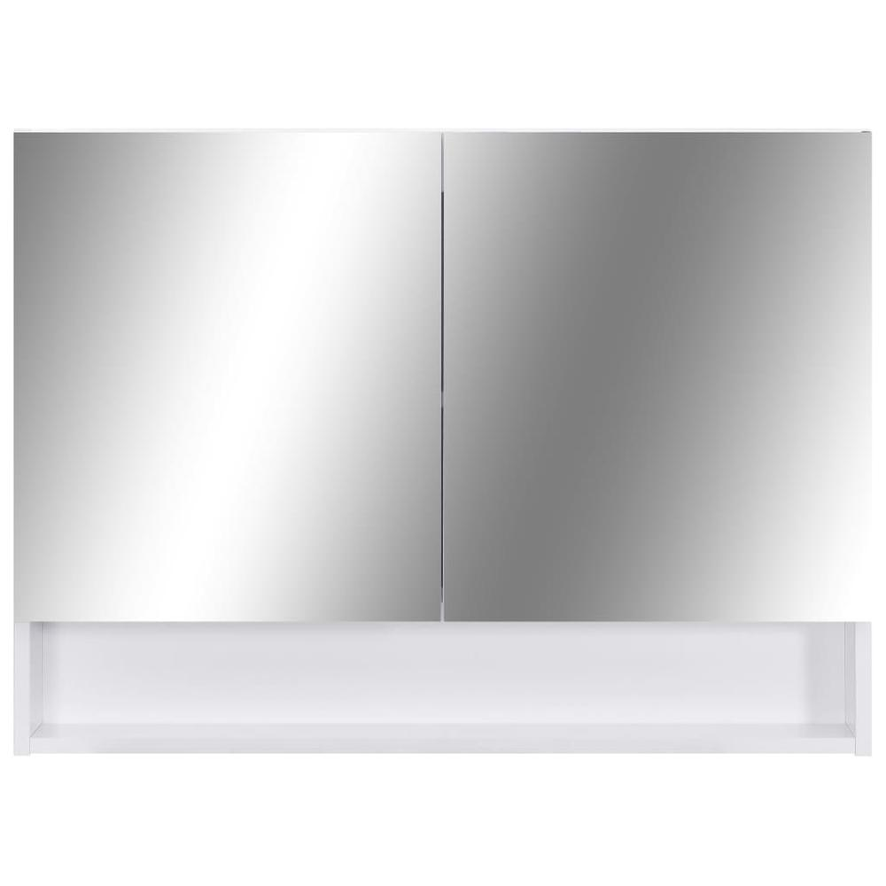 LED Bathroom Mirror Cabinet White 31.5"x5.9"x23.6" MDF