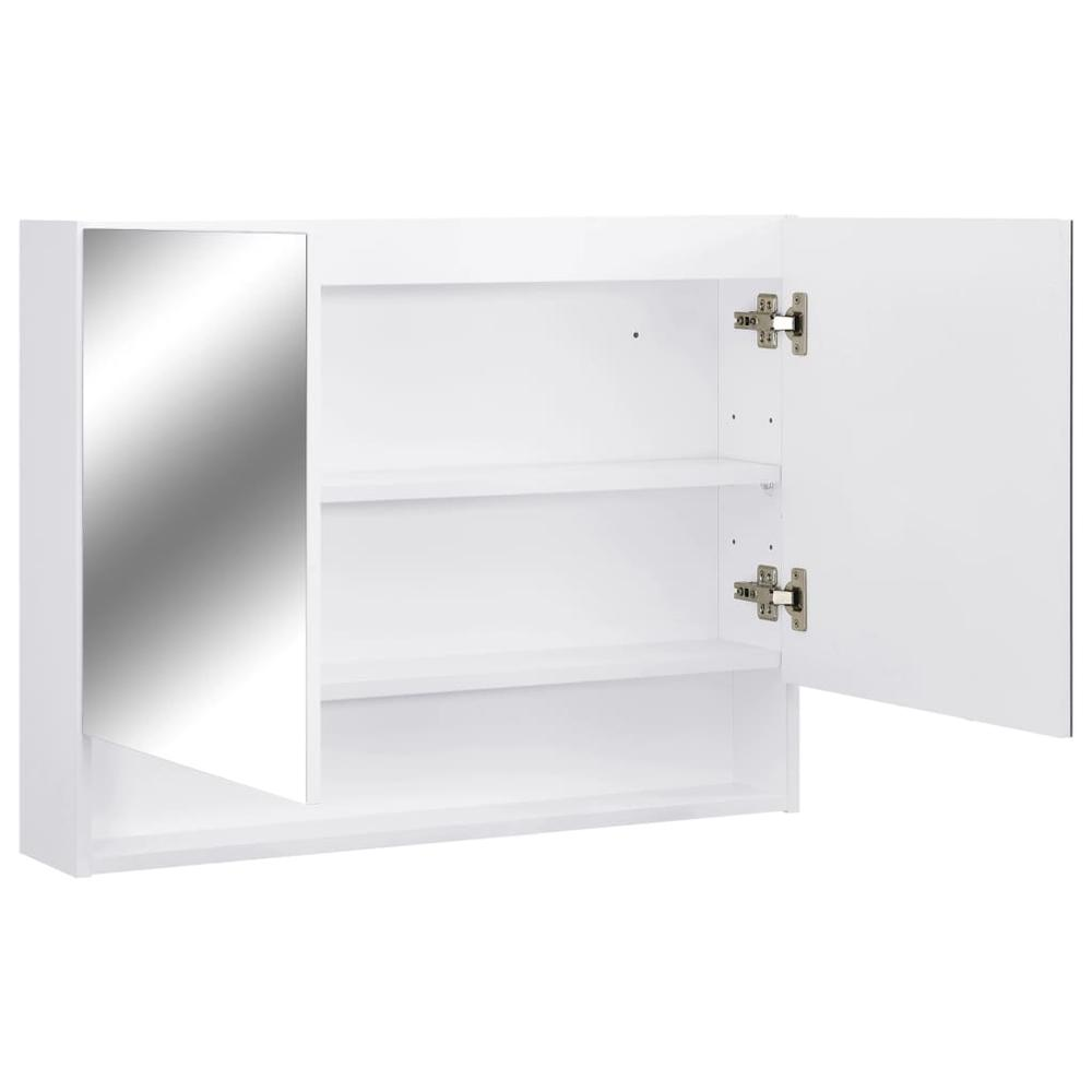 LED Bathroom Mirror Cabinet White 31.5"x5.9"x23.6" MDF