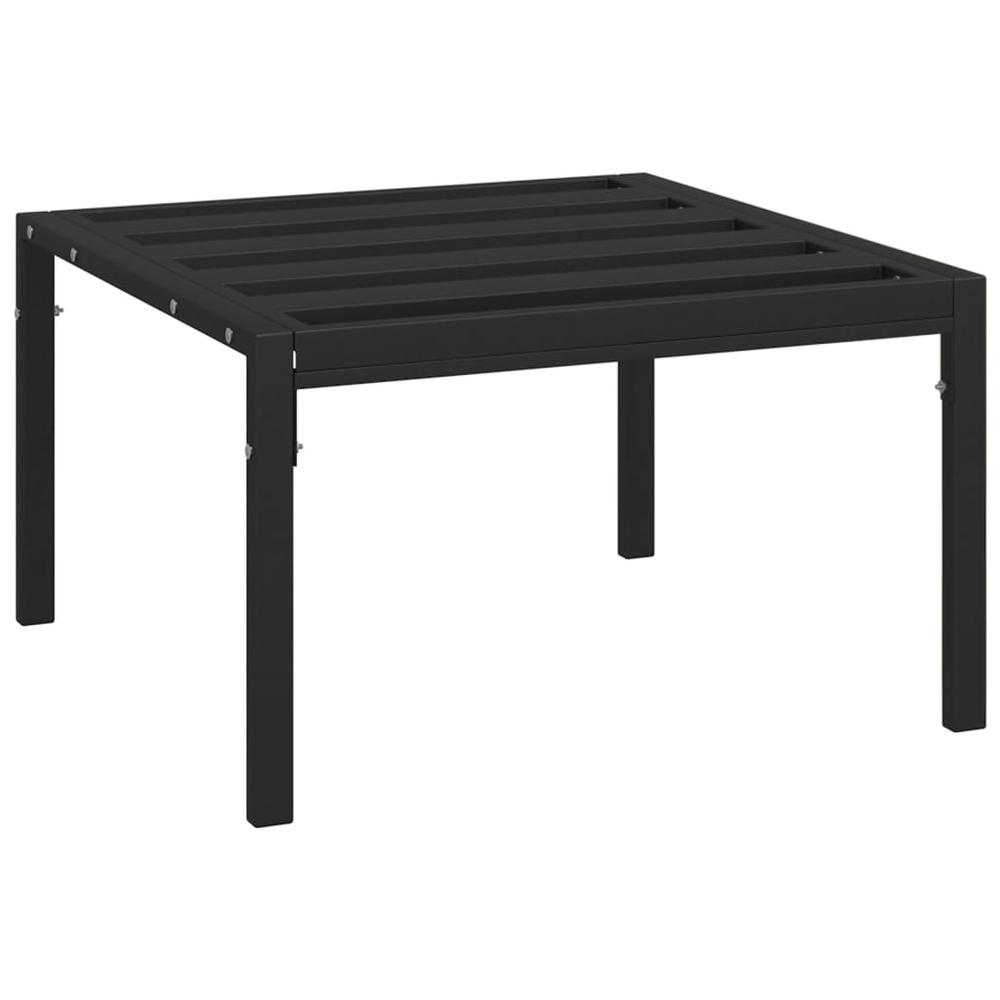 Patio Coffee Table Black 23.6"x23.6"x13.8" Steel