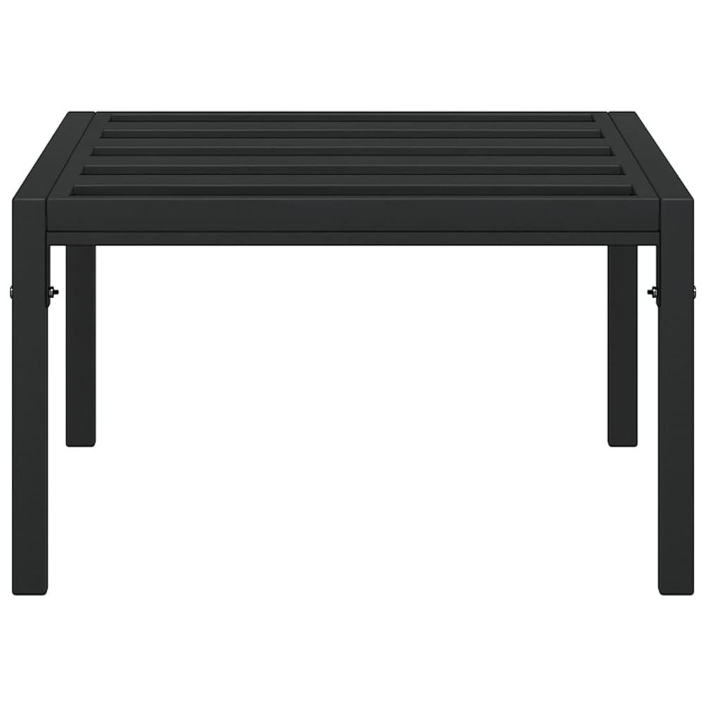 Patio Coffee Table Black 23.6"x23.6"x13.8" Steel